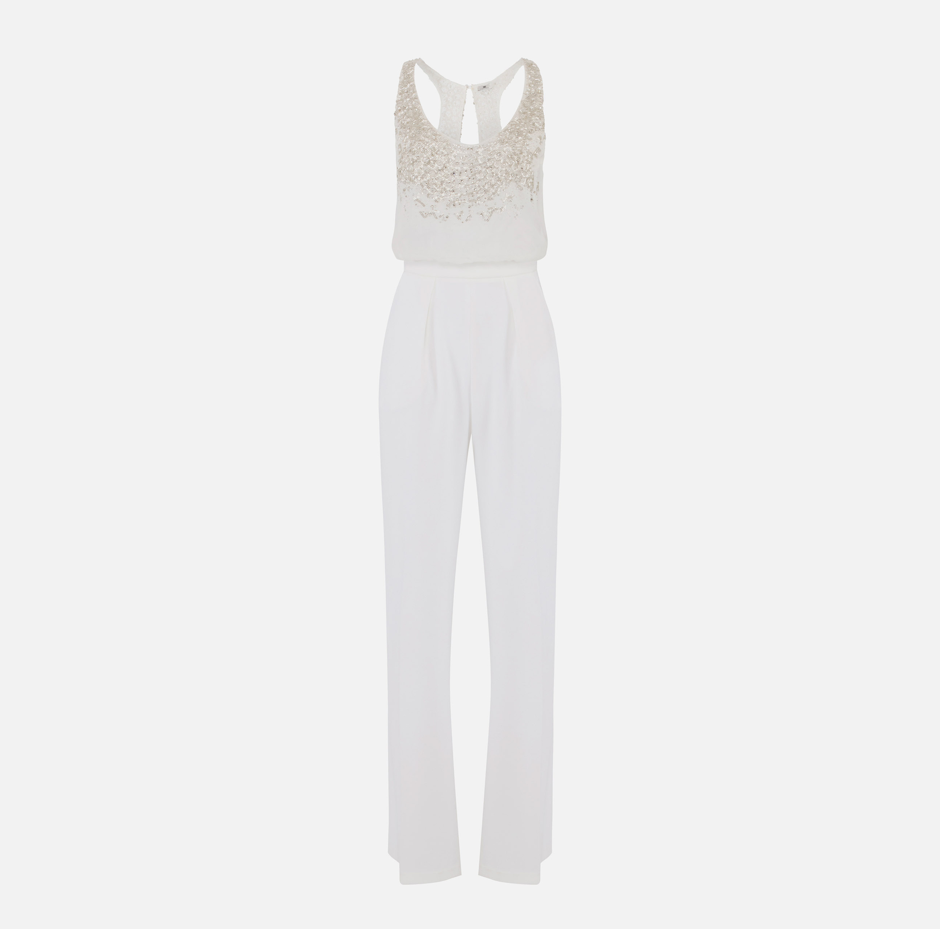 Jumpsuit in georgette and crêpe fabrics with crystals - Elisabetta Franchi