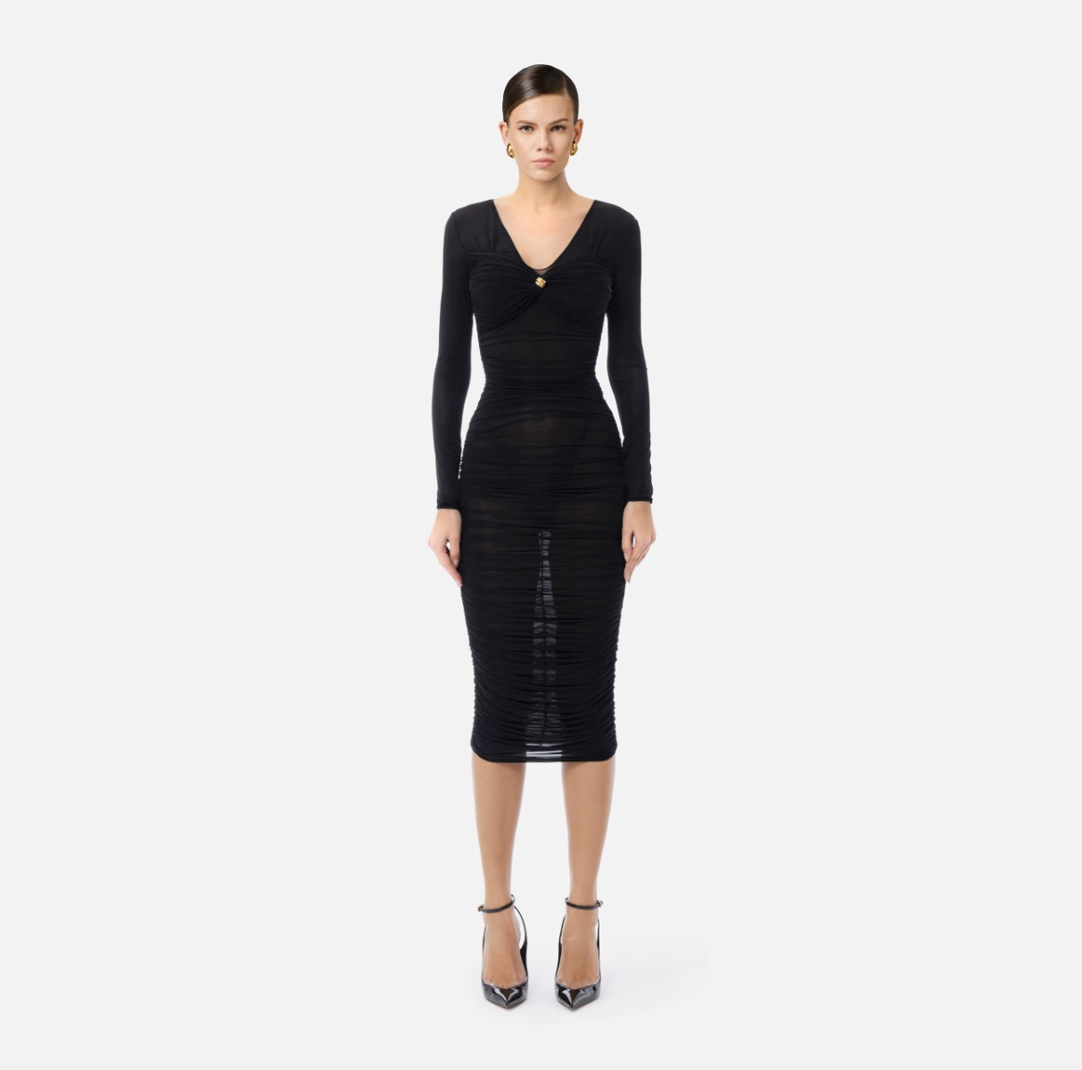 Jurk van elastisch organza met decoratief detail - Elisabetta Franchi