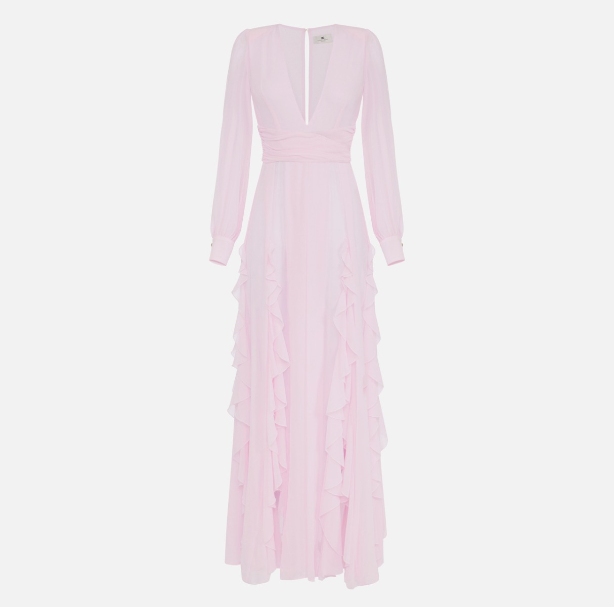 Abito Red Carpet in georgette con ruches - Elisabetta Franchi