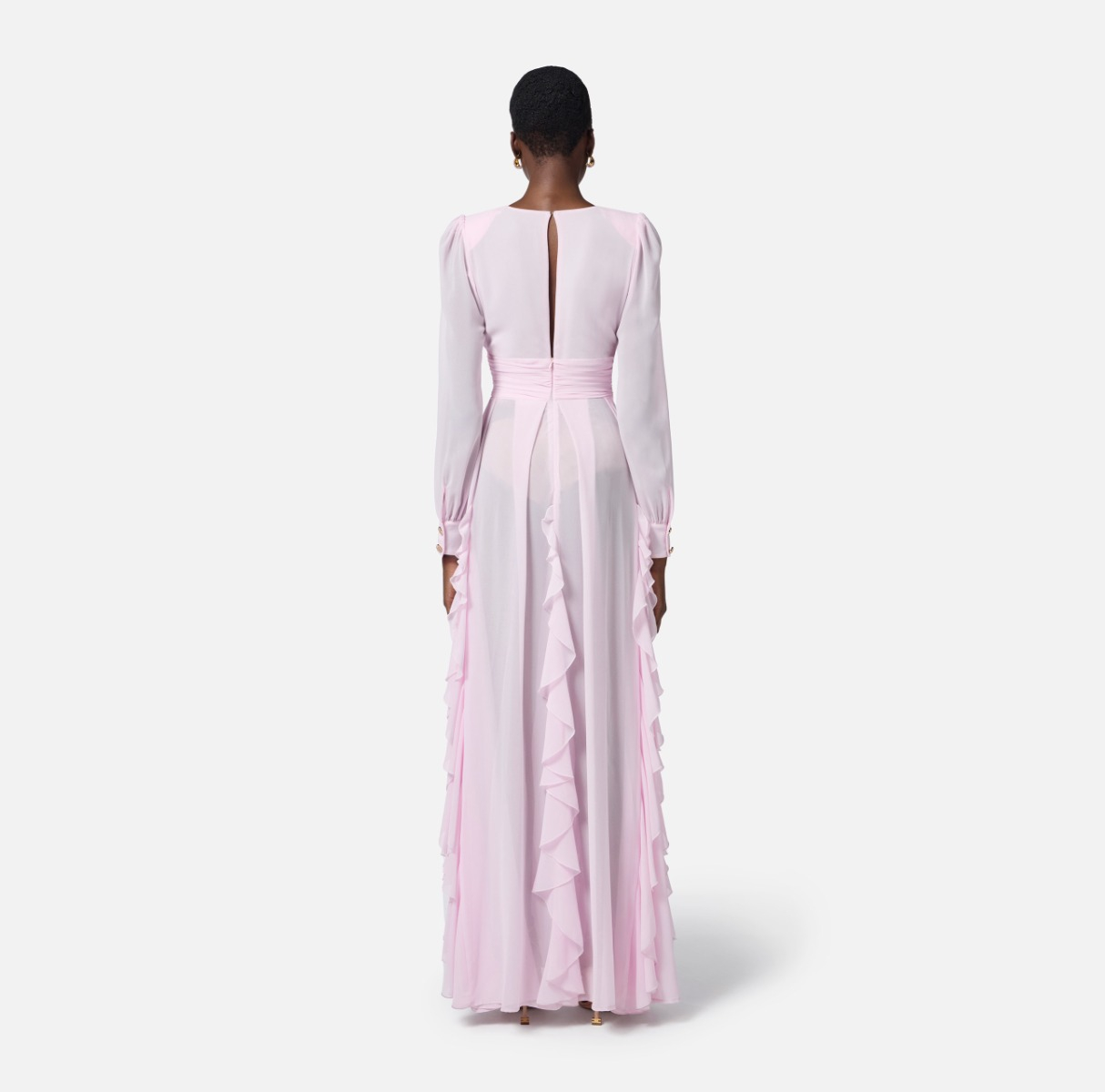 Abito Red Carpet in georgette con ruches - Elisabetta Franchi