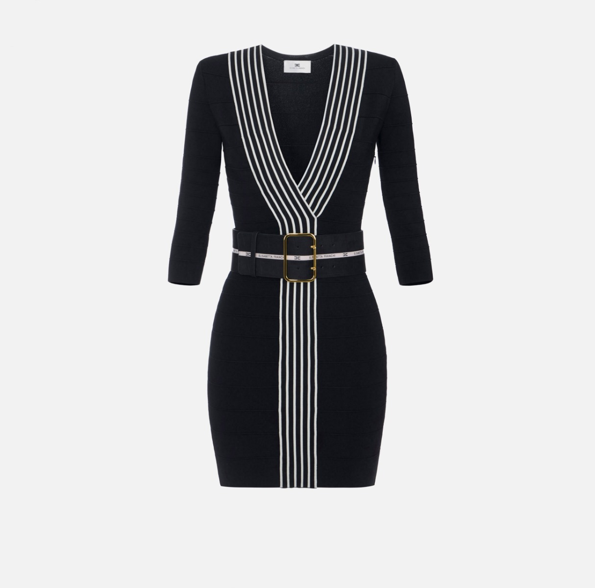 Abito in maglia con bande a righe