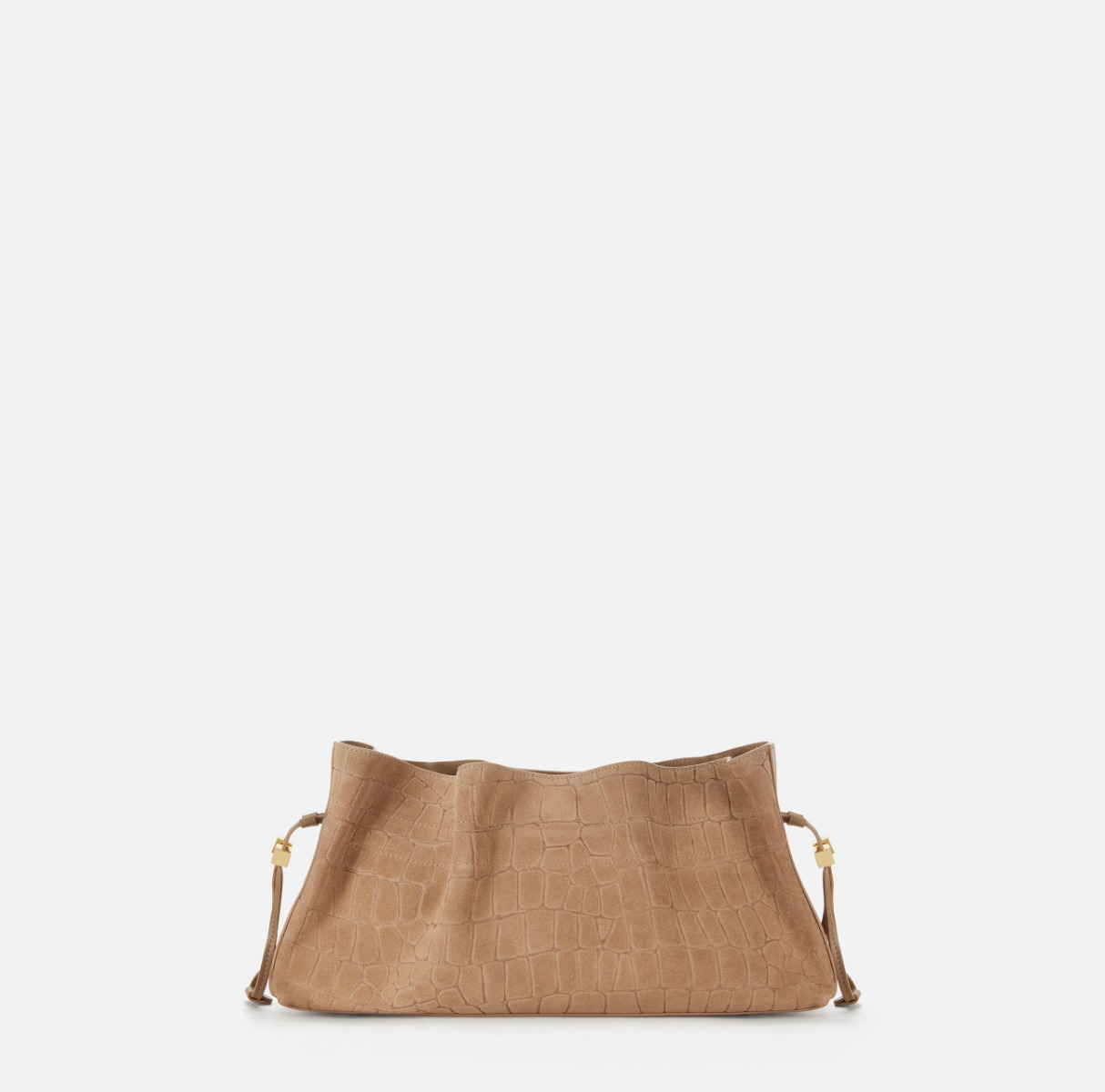 Pouch in suede con stampa cocco