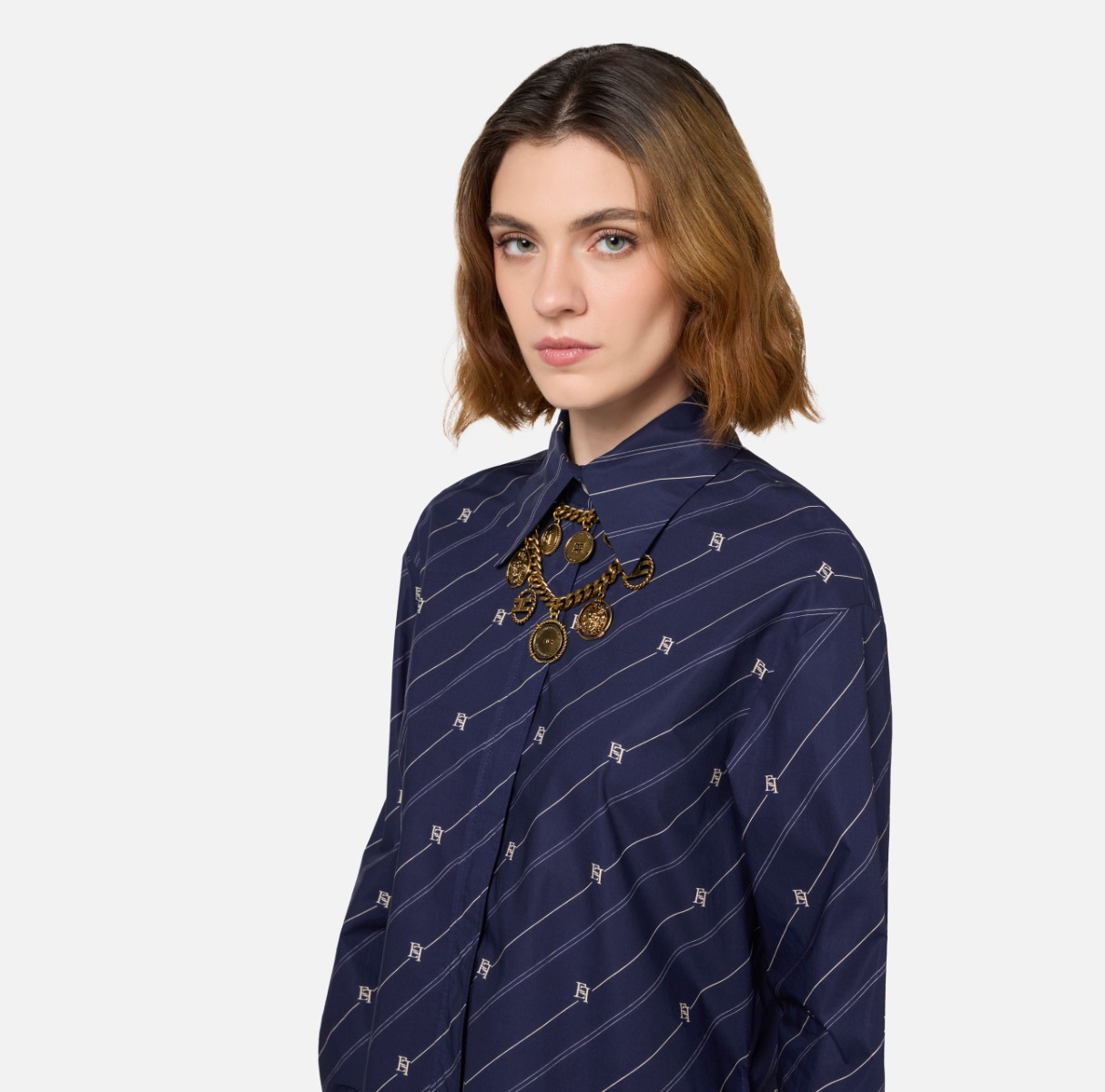 Collier Ras De Cou Avec Double Brin De Chaîne - Elisabetta Franchi