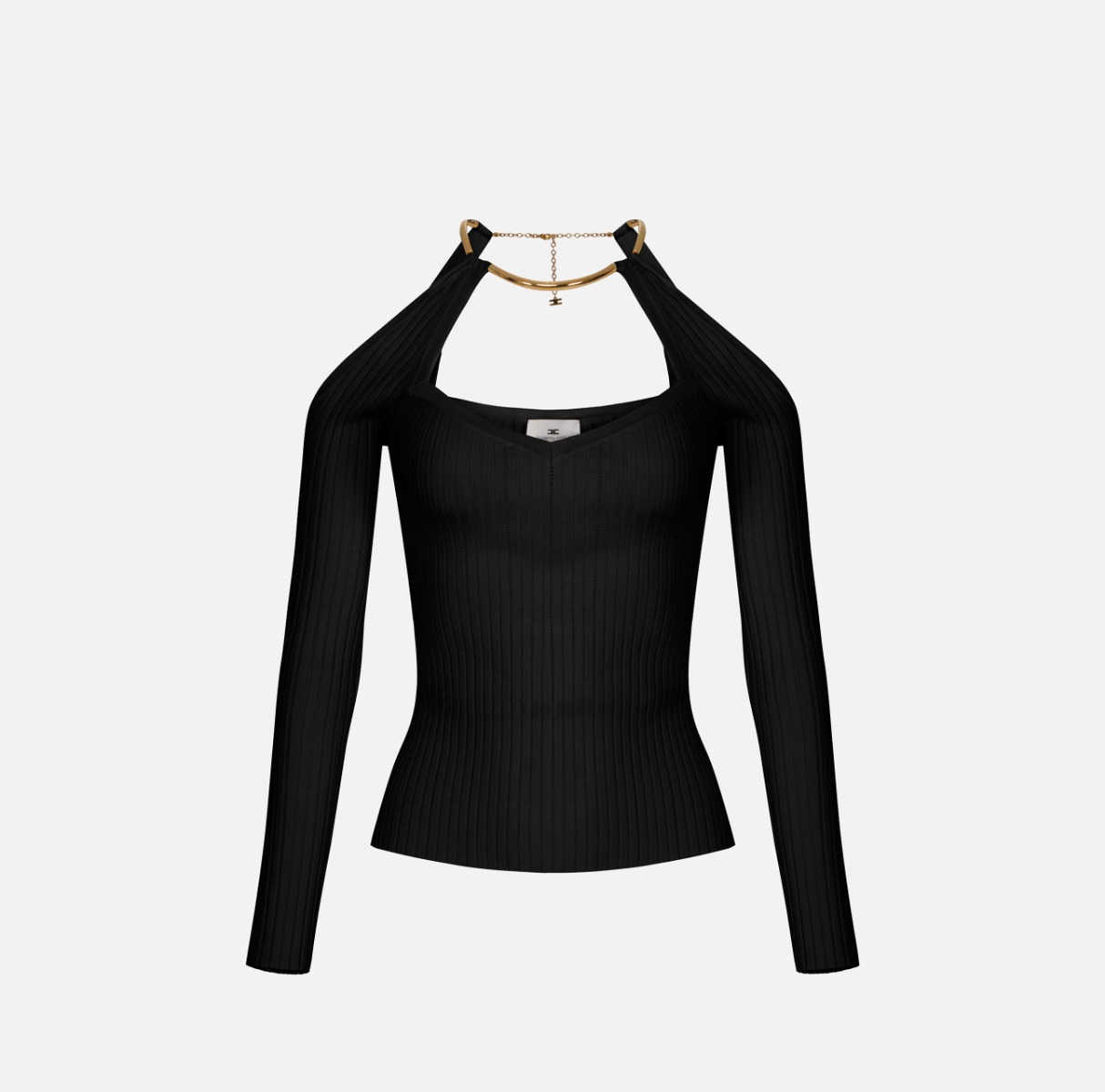 Top in maglia con dettaglio gioiello