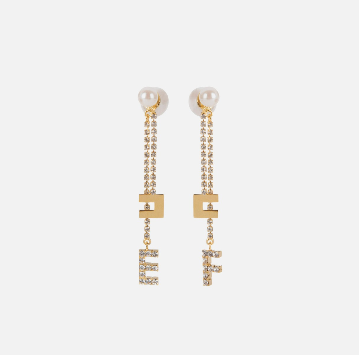Crystal rhinestone chain earrings - Elisabetta Franchi