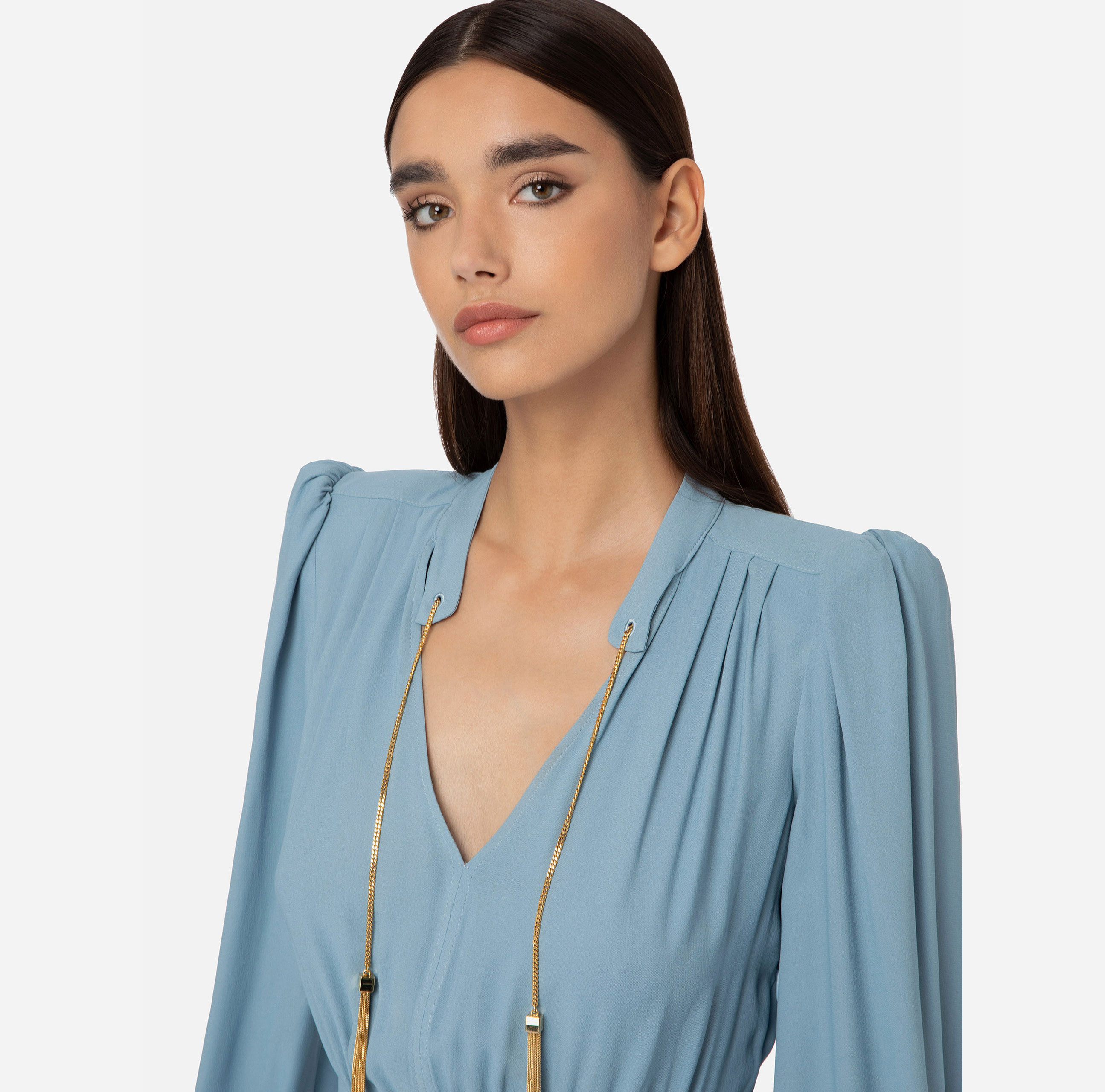 Midi dress with Mandarin collar - Elisabetta Franchi