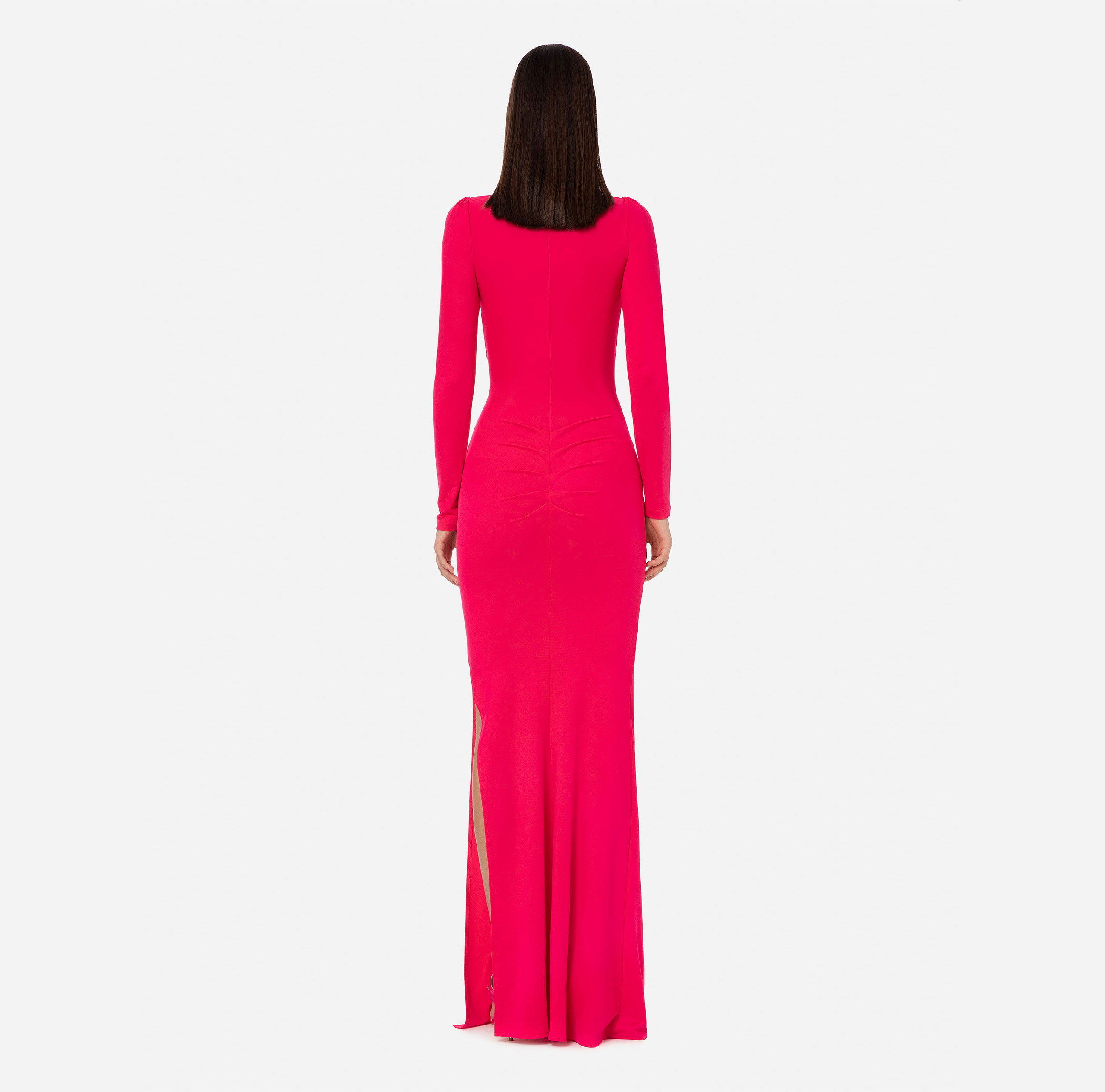 Red carpet dress in jersey with interlaced chain - Elisabetta Franchi