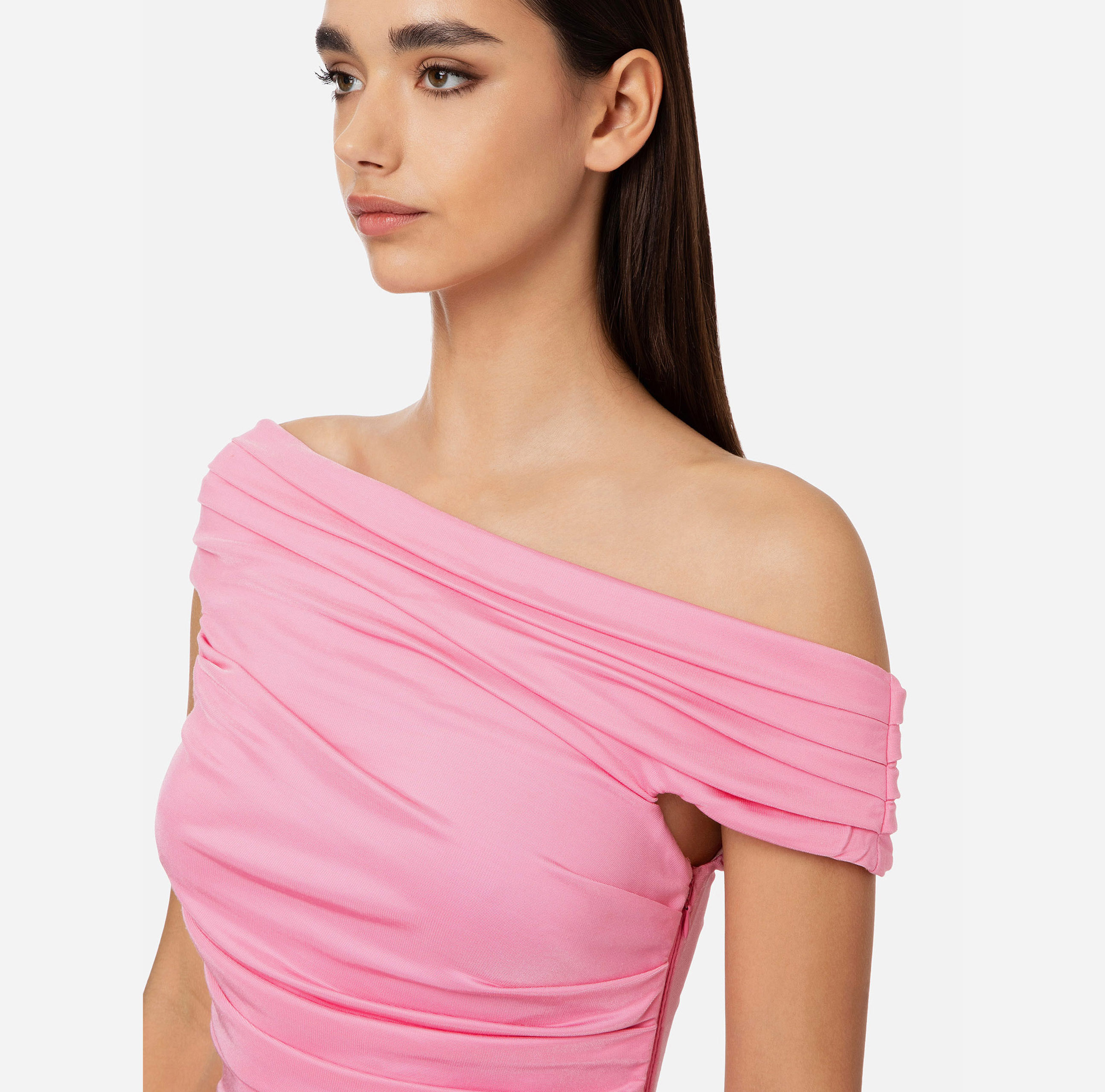 Red carpet dress with jersey top and sequin skirt - Elisabetta Franchi