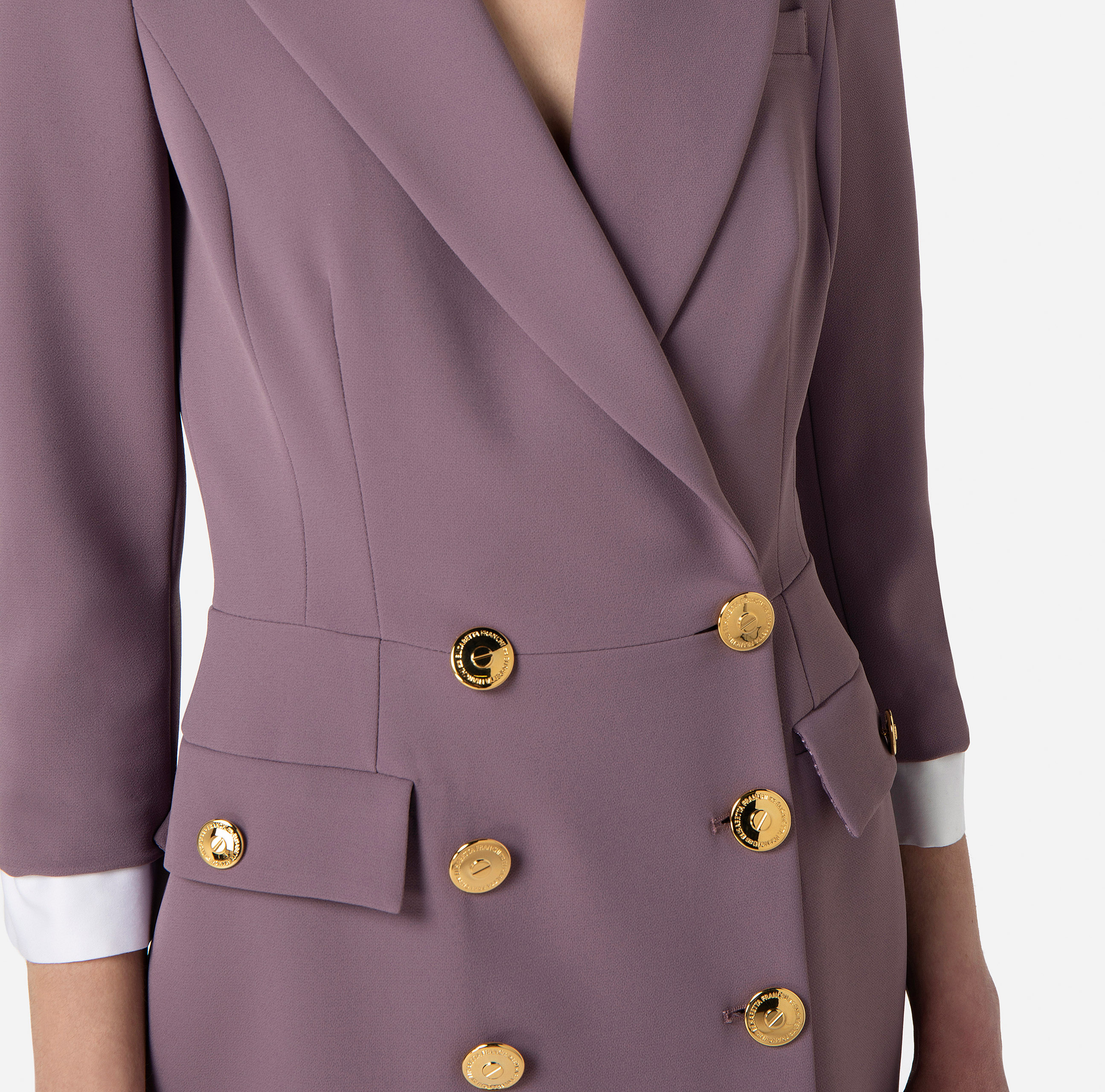 Coat dress in double layer crêpe fabric - Elisabetta Franchi