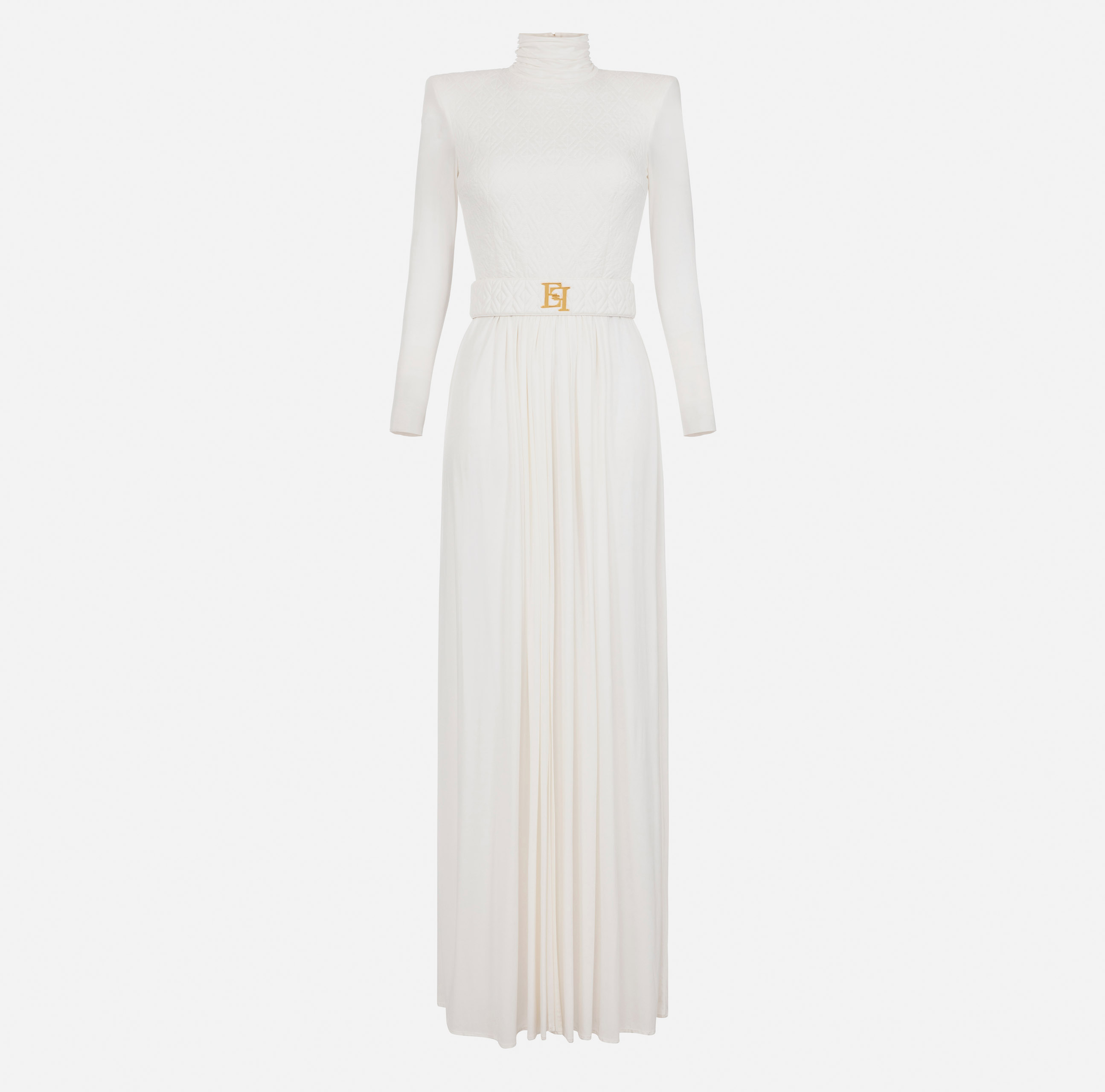 Red Carpet dress in jersey with embossed embroidery - Elisabetta Franchi