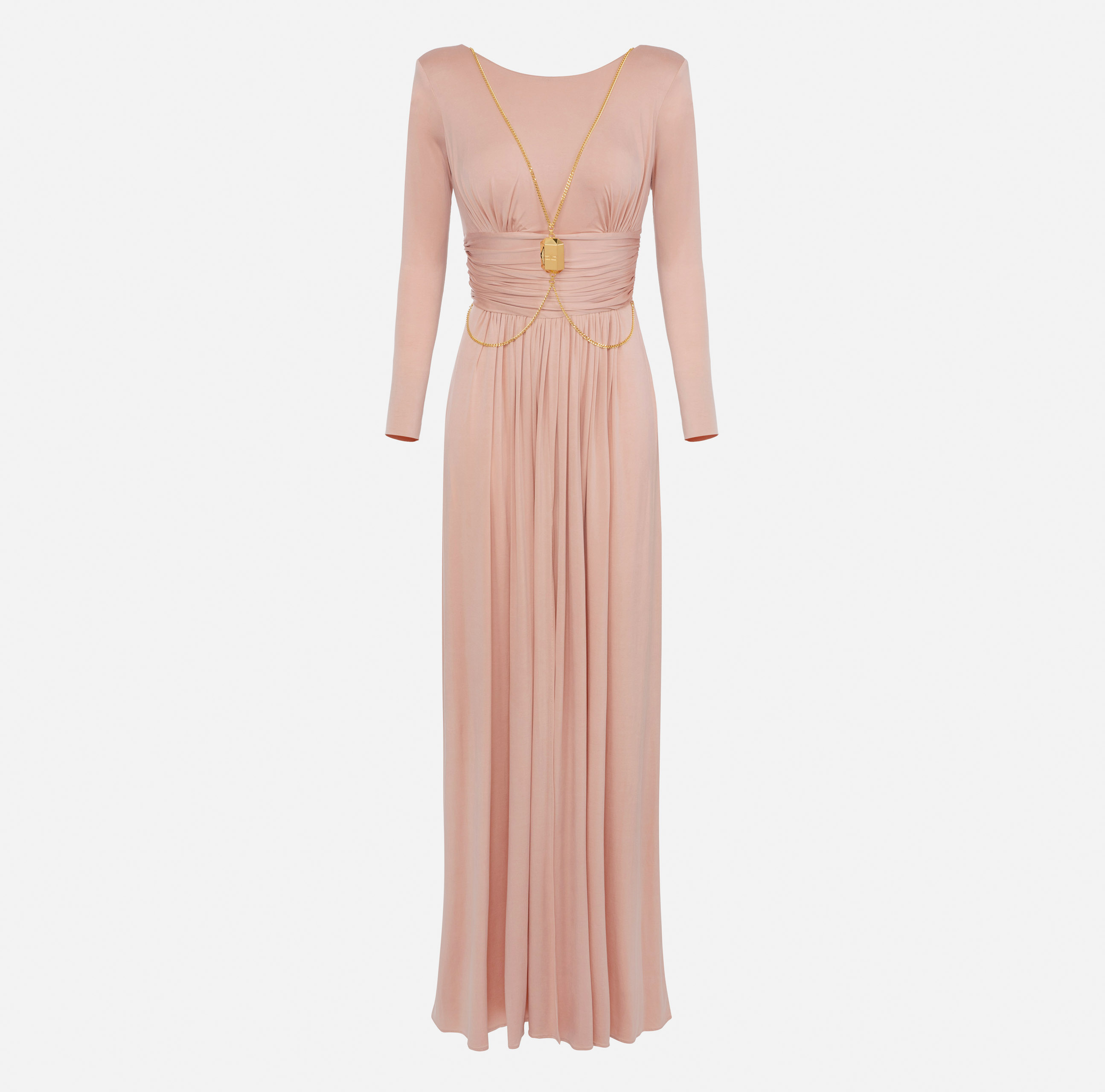 Red Carpet dress in jersey with accessory - Elisabetta Franchi