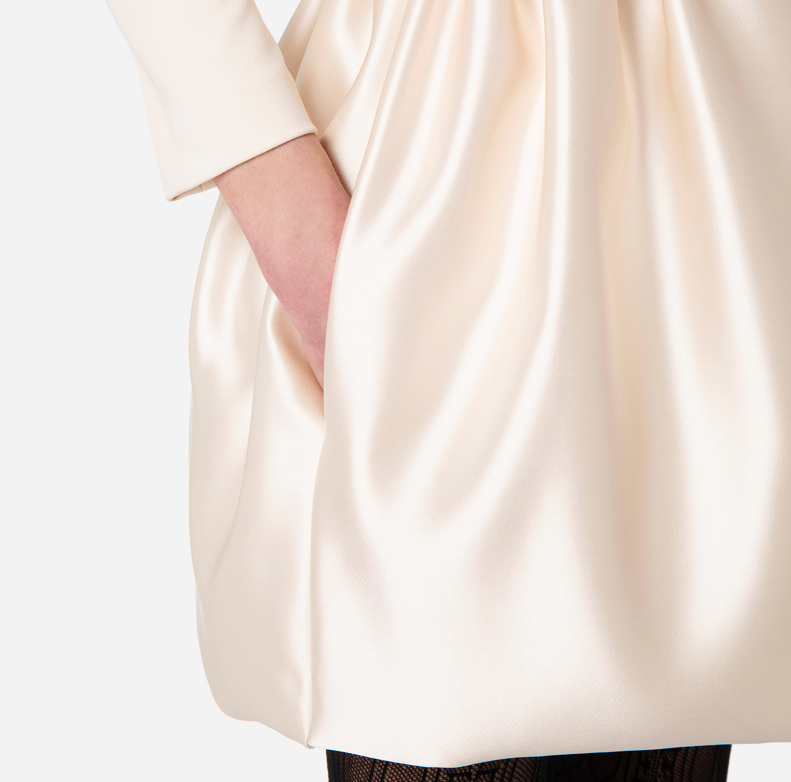 Mini-dress in double layer crêpe fabric with balloon skirt - Elisabetta Franchi