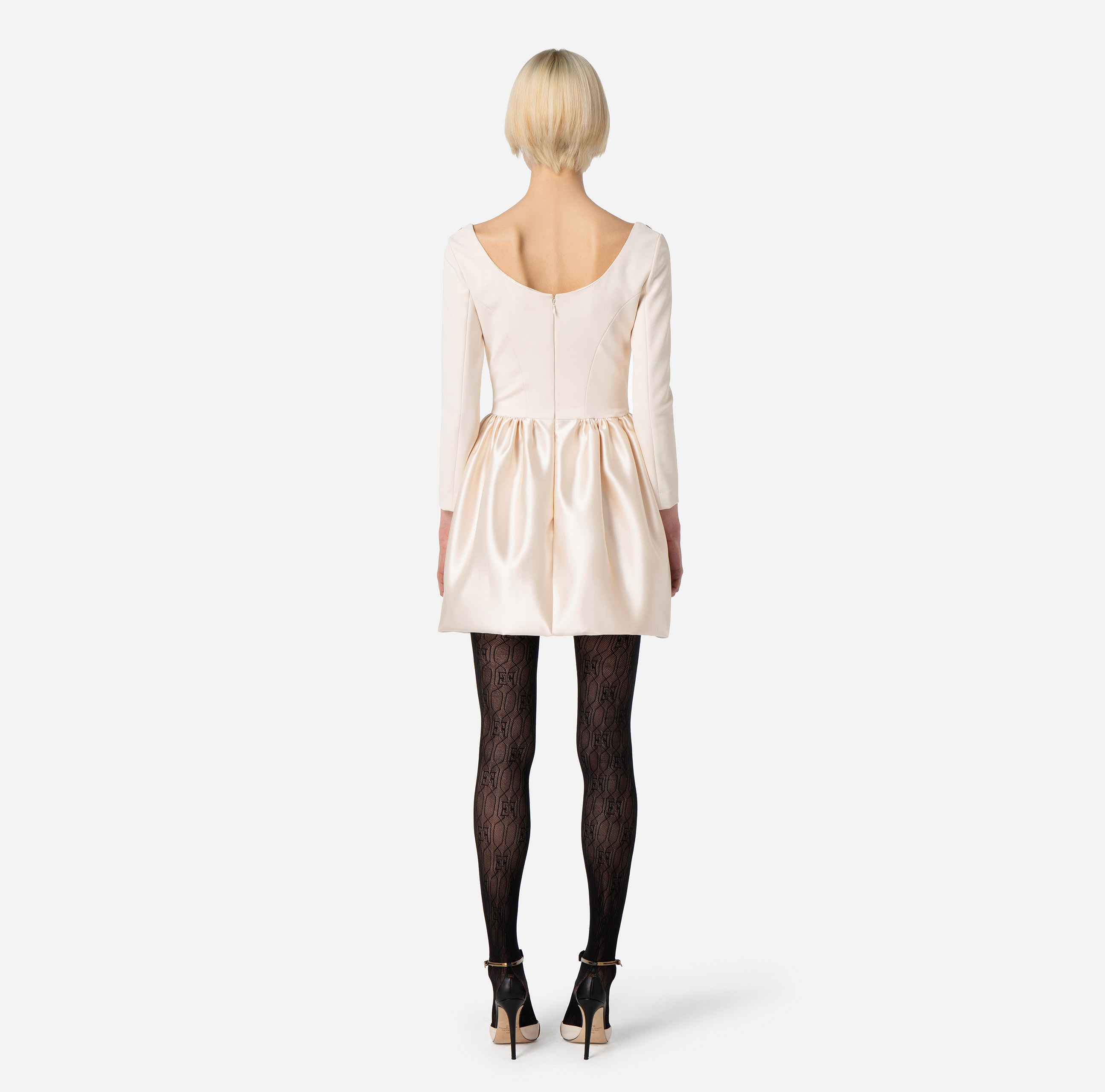Mini-robe en double crêpe avec jupe ballon - Elisabetta Franchi