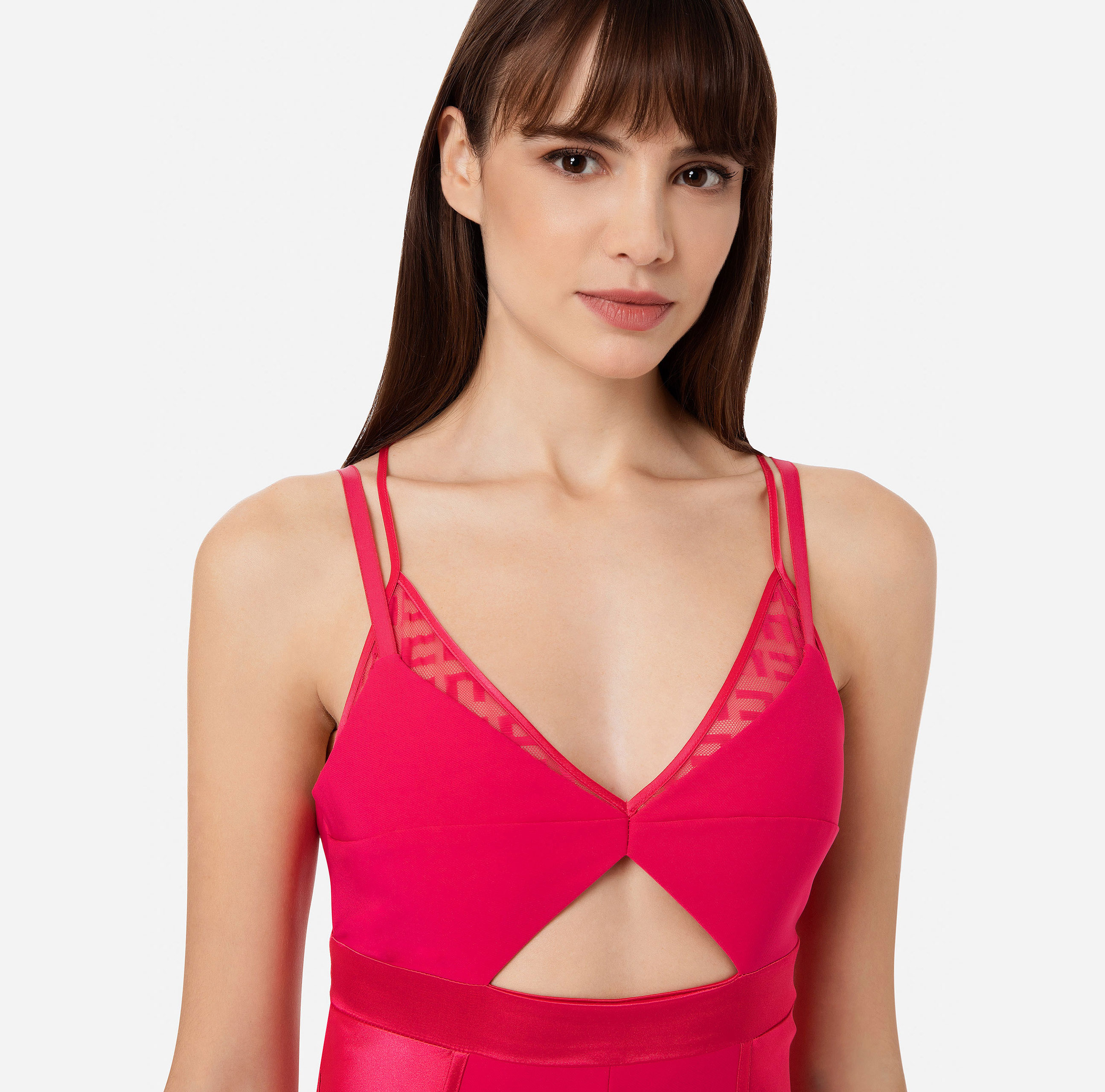 Sheath dress with jacquard lace inserts - Elisabetta Franchi