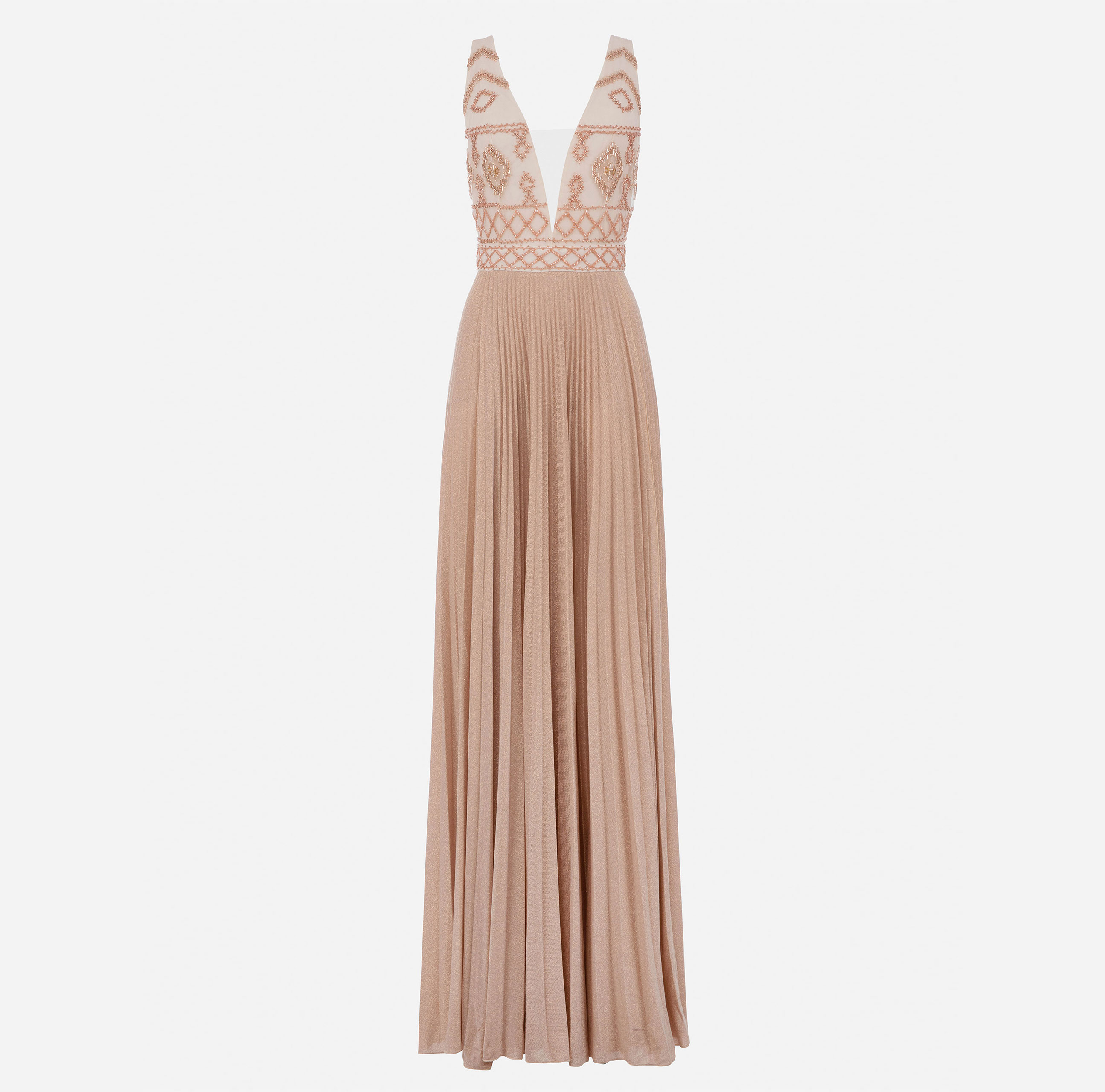 Red carpet dress with rhombus embroidery - Elisabetta Franchi