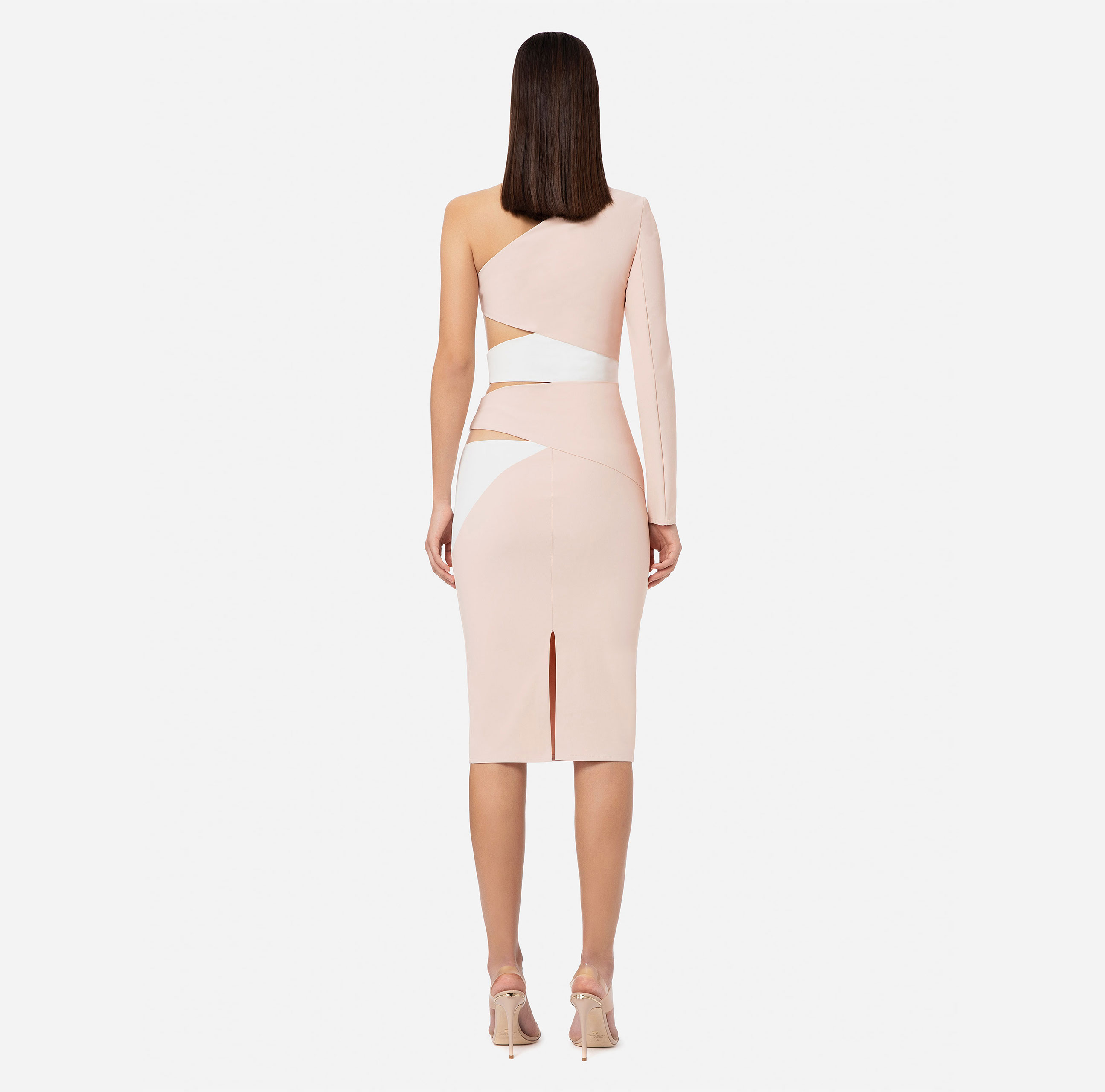 Two-tone one-shoulder dress - Elisabetta Franchi