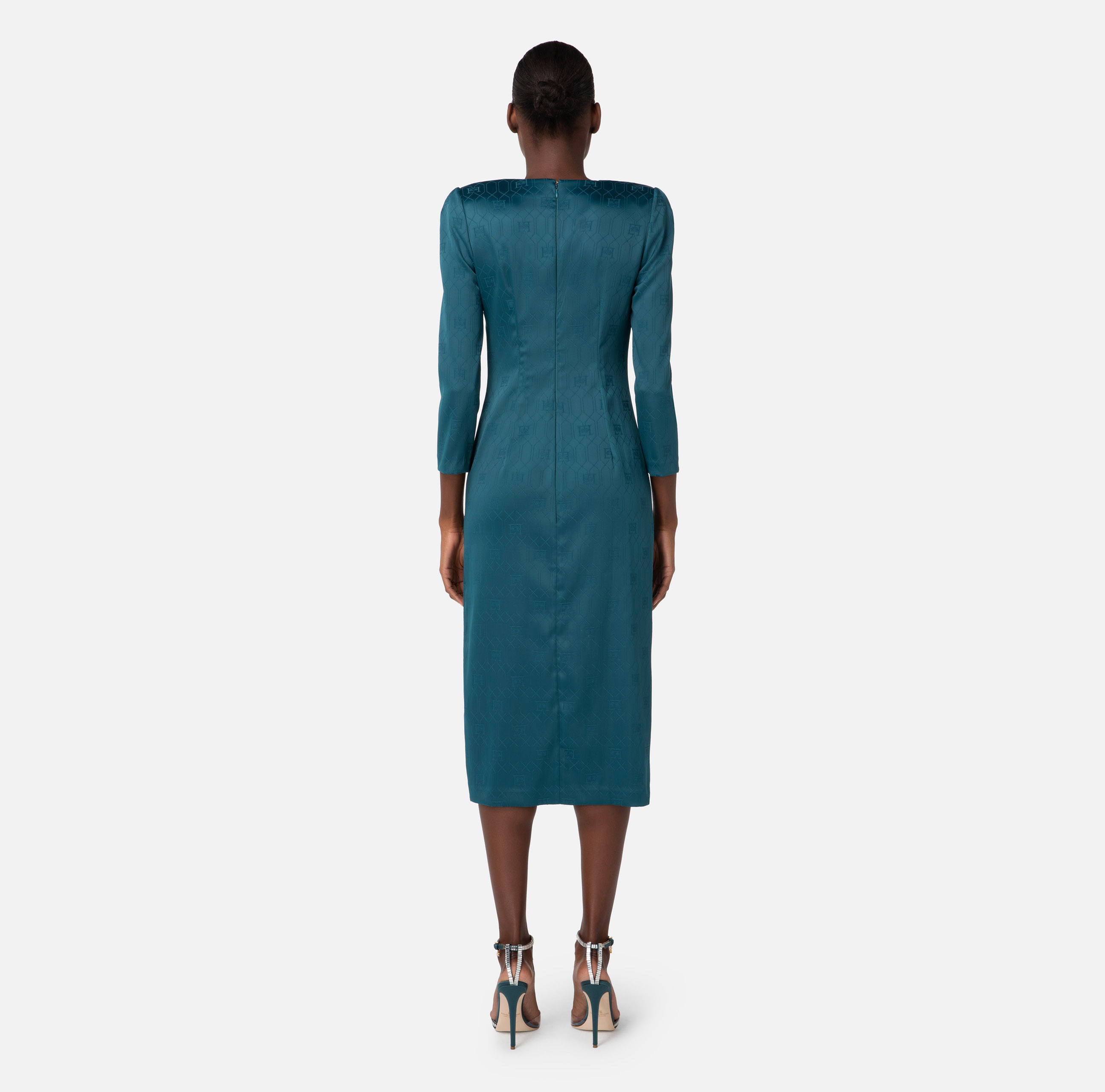 Midi-Kleid aus Jacquard-Satin - Elisabetta Franchi
