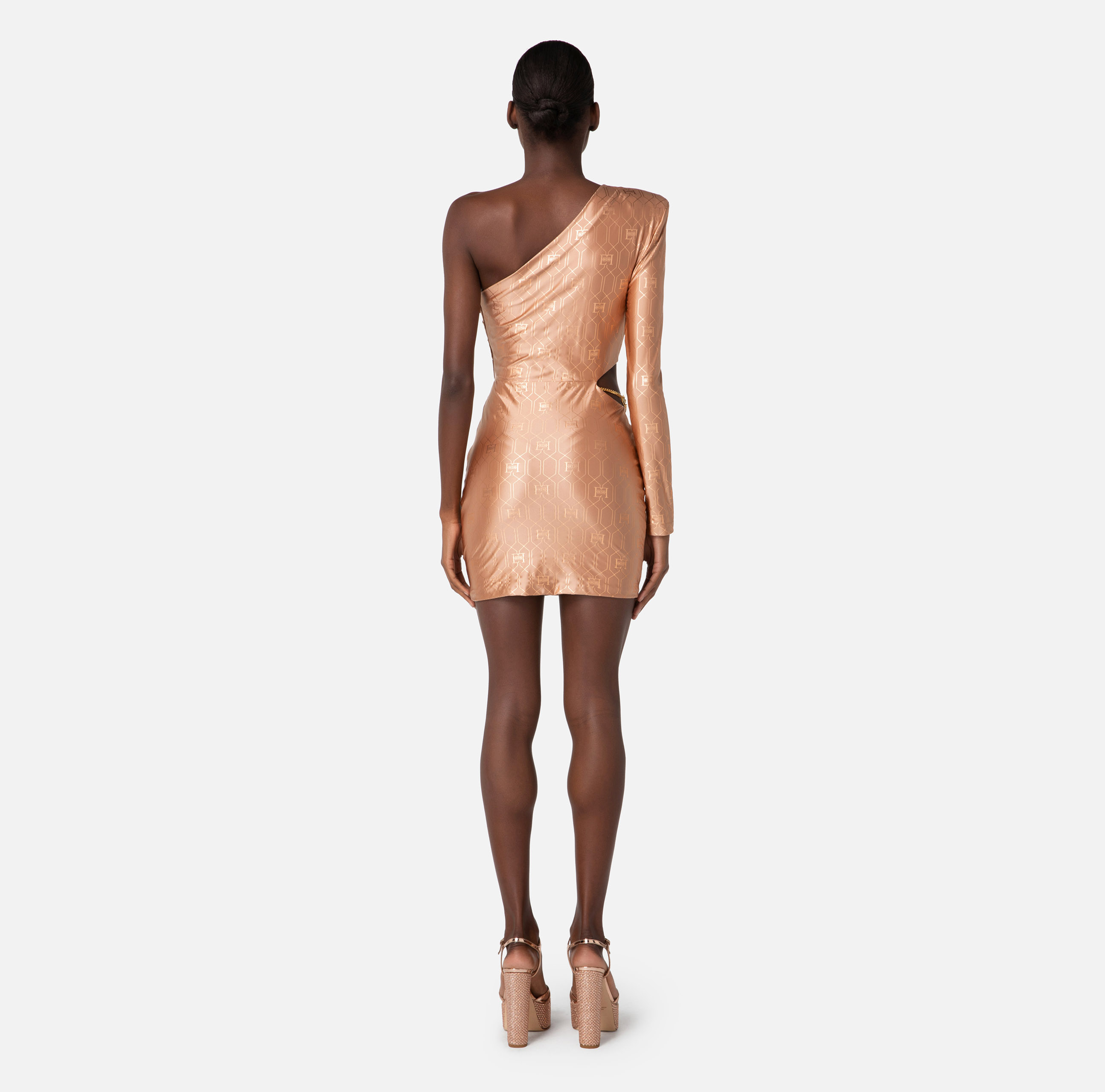 Асимметричное мини-платье из лайкры - Elisabetta Franchi