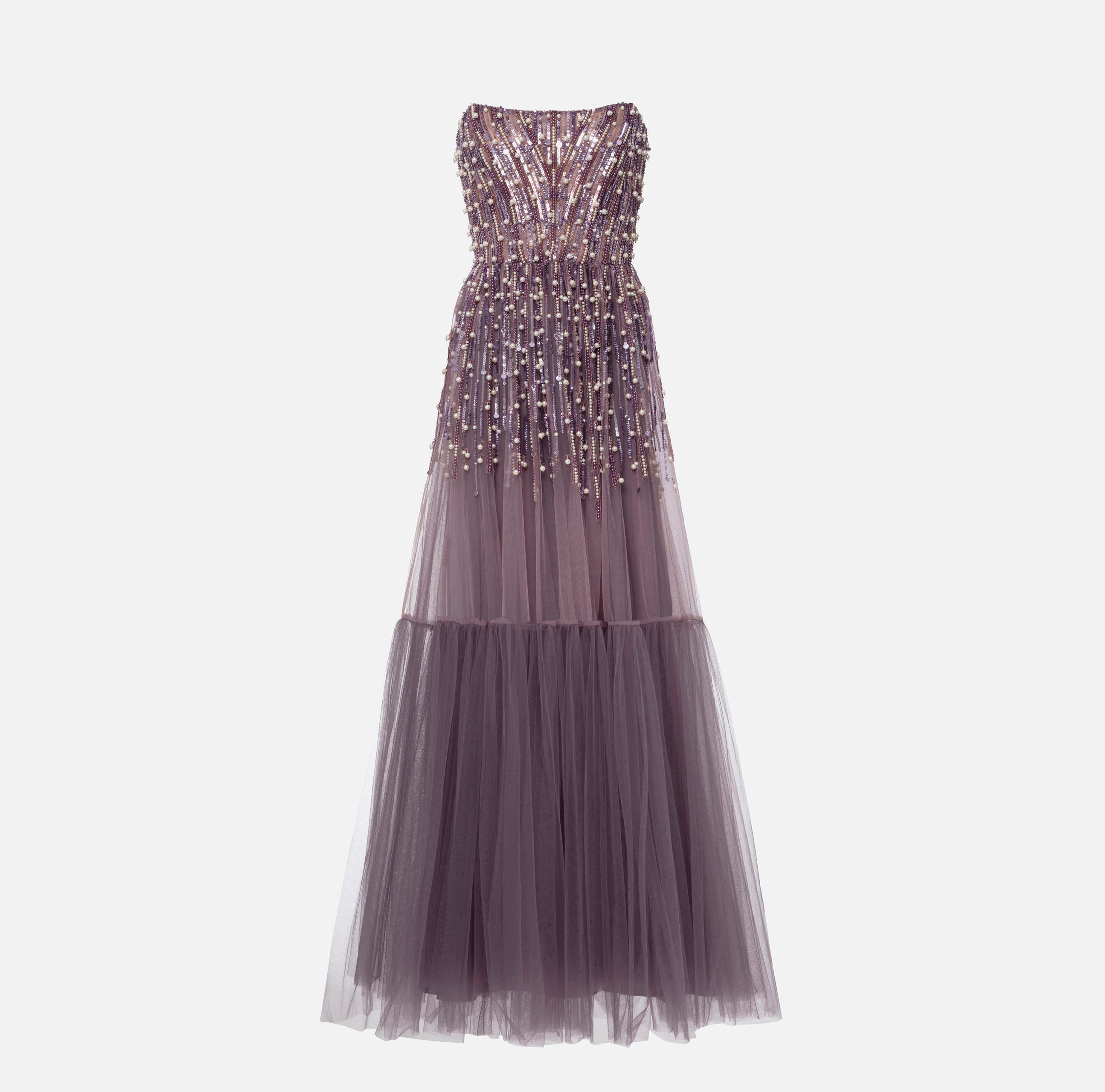 Red Carpet dress with sequins and pearls - ABBIGLIAMENTO - Elisabetta Franchi