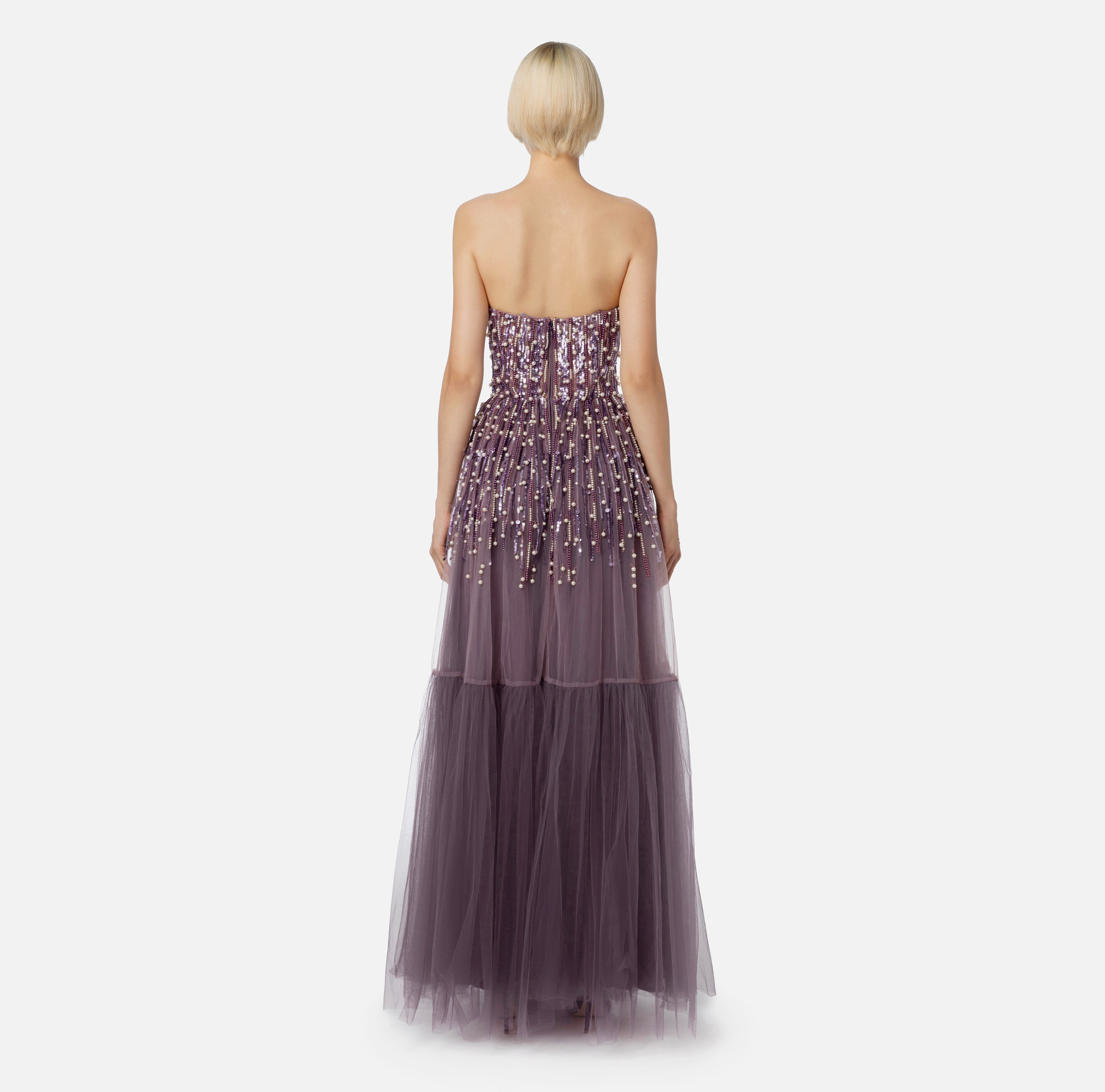 Red Carpet dress with sequins and pearls - Elisabetta Franchi
