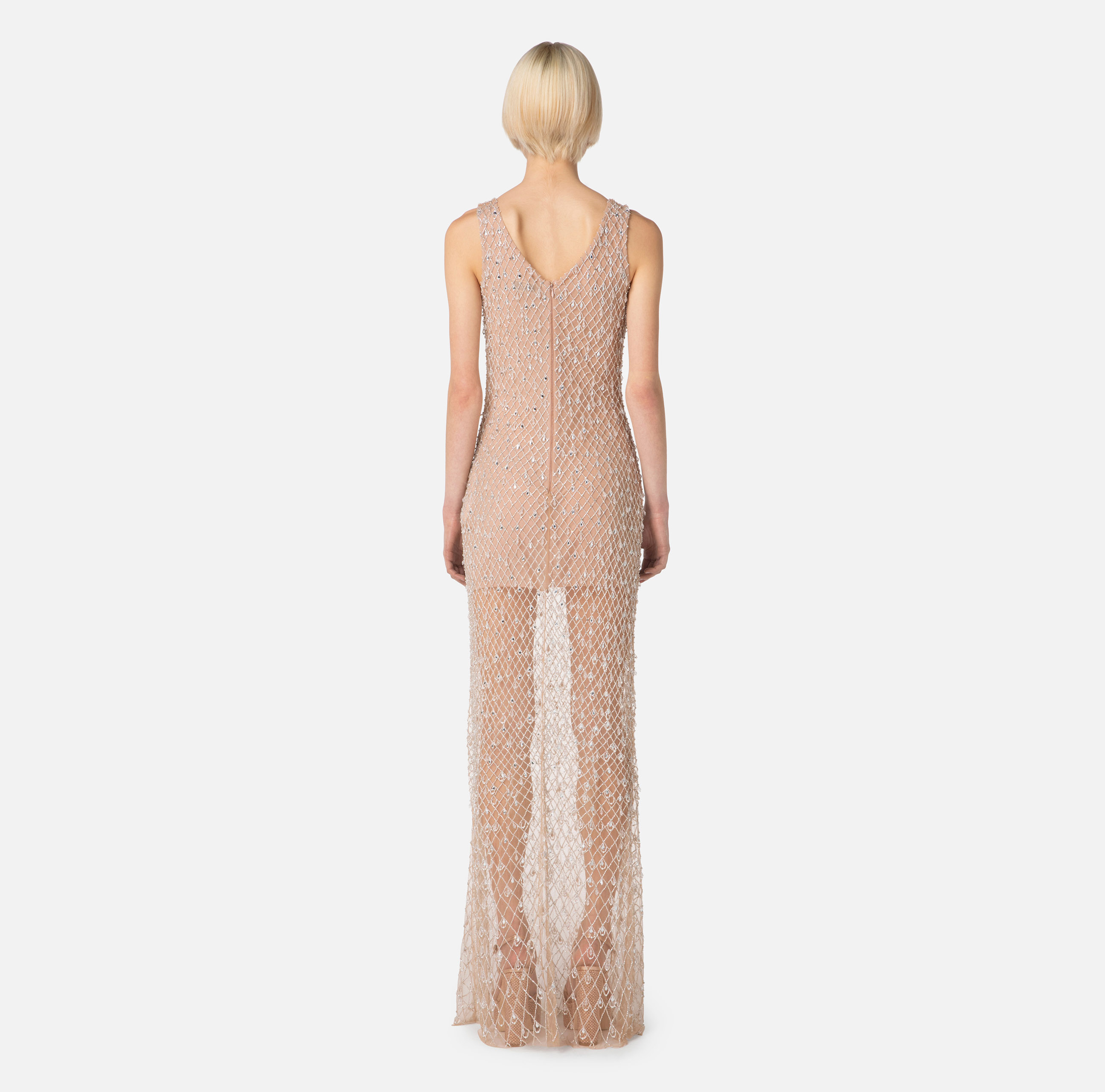 Tulle Red Carpet dress with diamond embroidery - Elisabetta Franchi