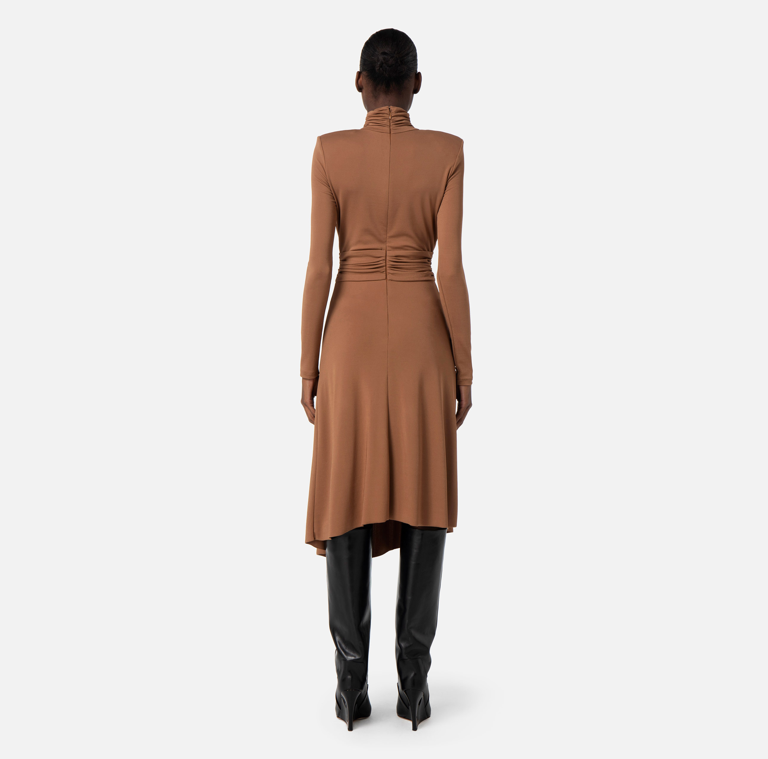Asymmetric midi dress made of jersey - Elisabetta Franchi