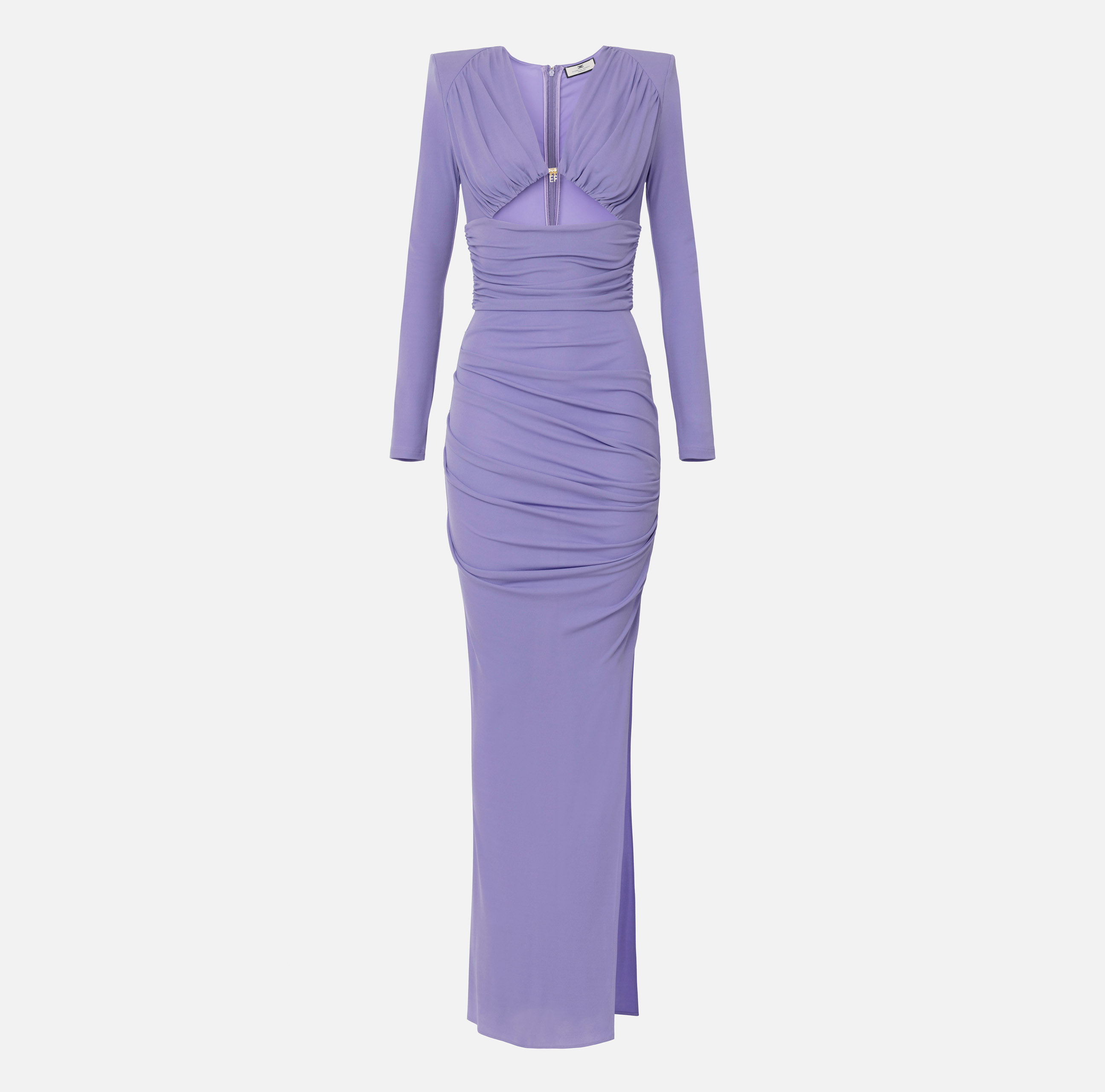Red carpet dress in draped jersey with cut-out - ABBIGLIAMENTO - Elisabetta Franchi