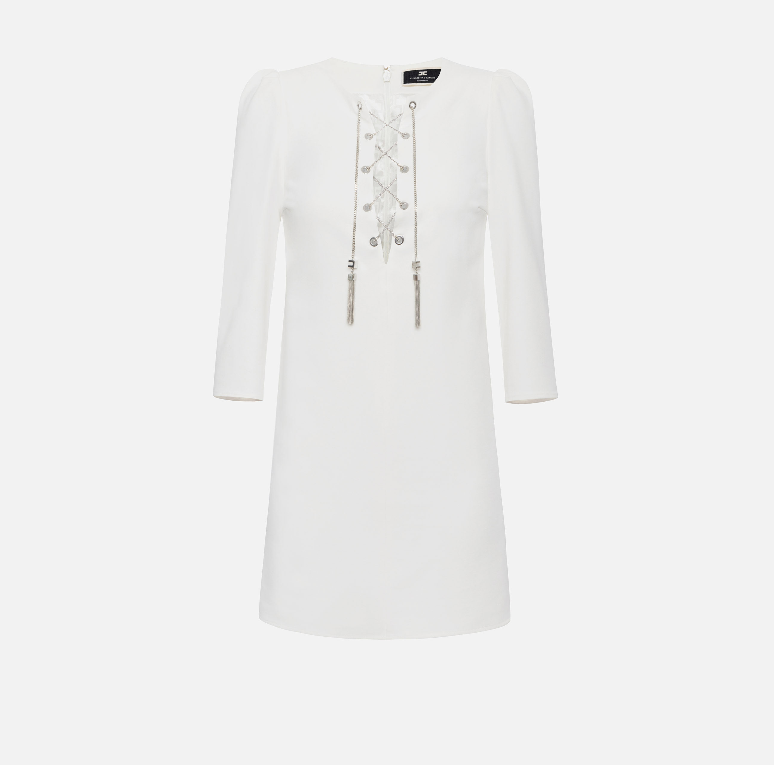 Mini-dress in technical fabric with criss-cross lacing - Elisabetta Franchi