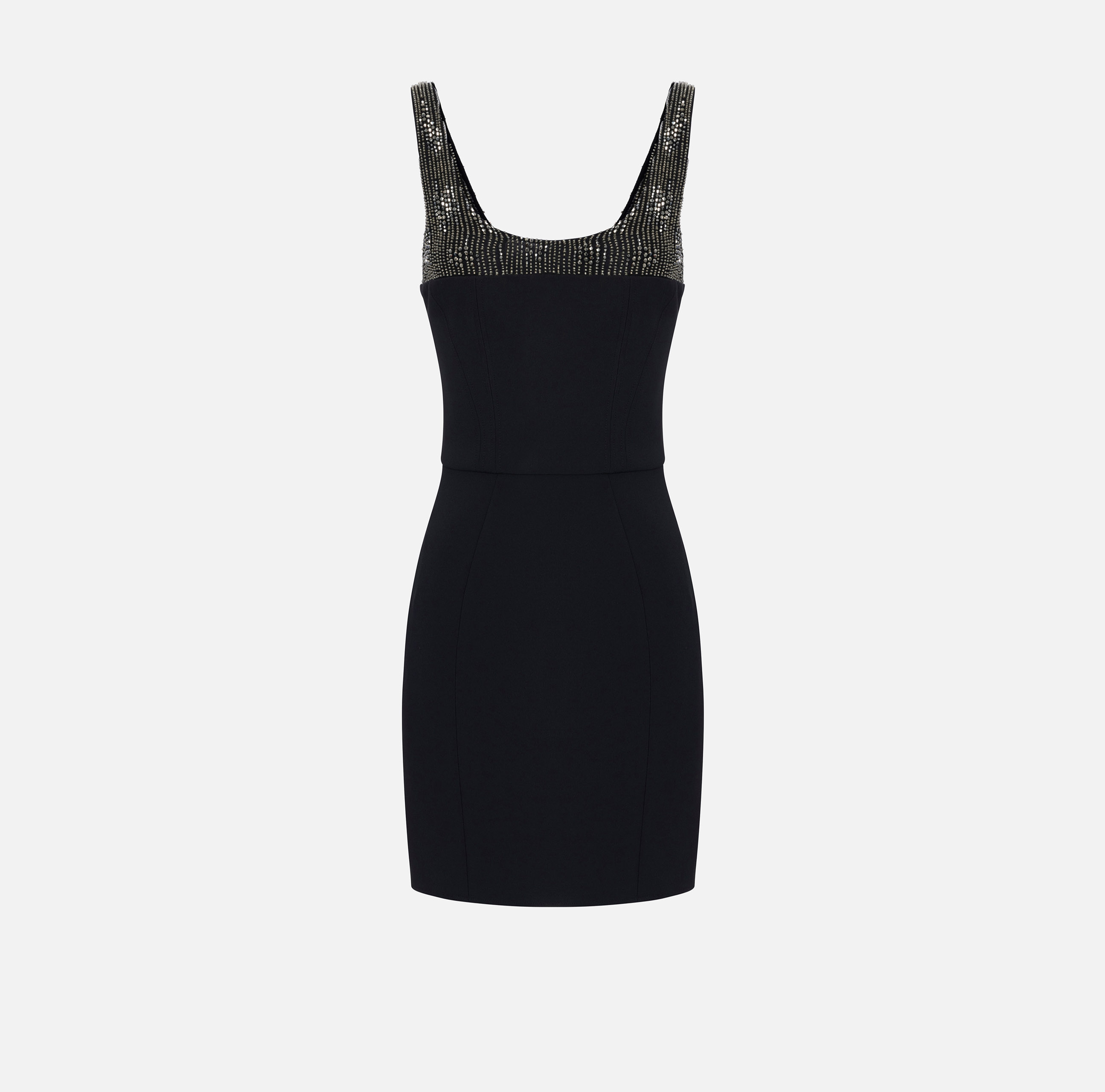 Mini-dress in crêpe fabric with embroidered bodice - Elisabetta Franchi