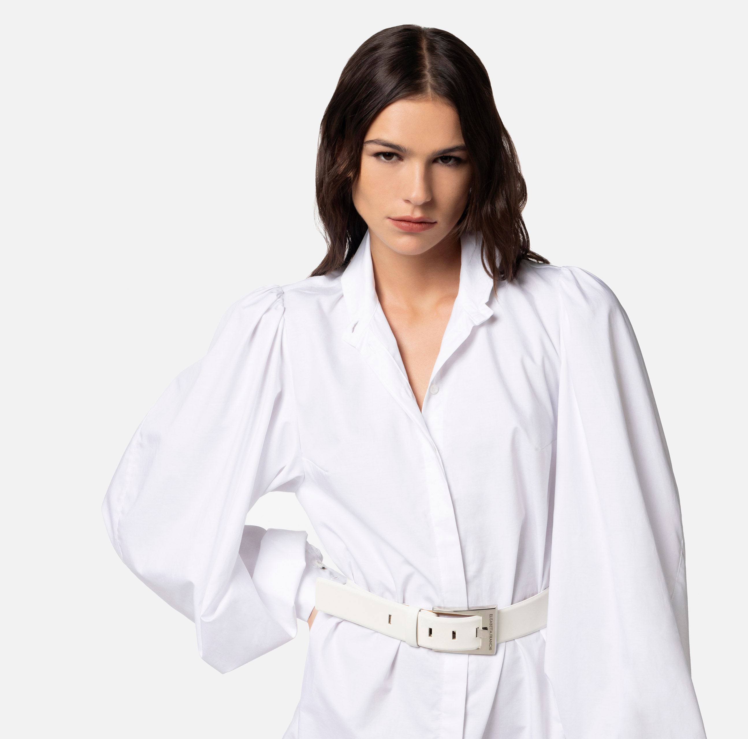 Mini-robe chemise en popeline de coton - Elisabetta Franchi