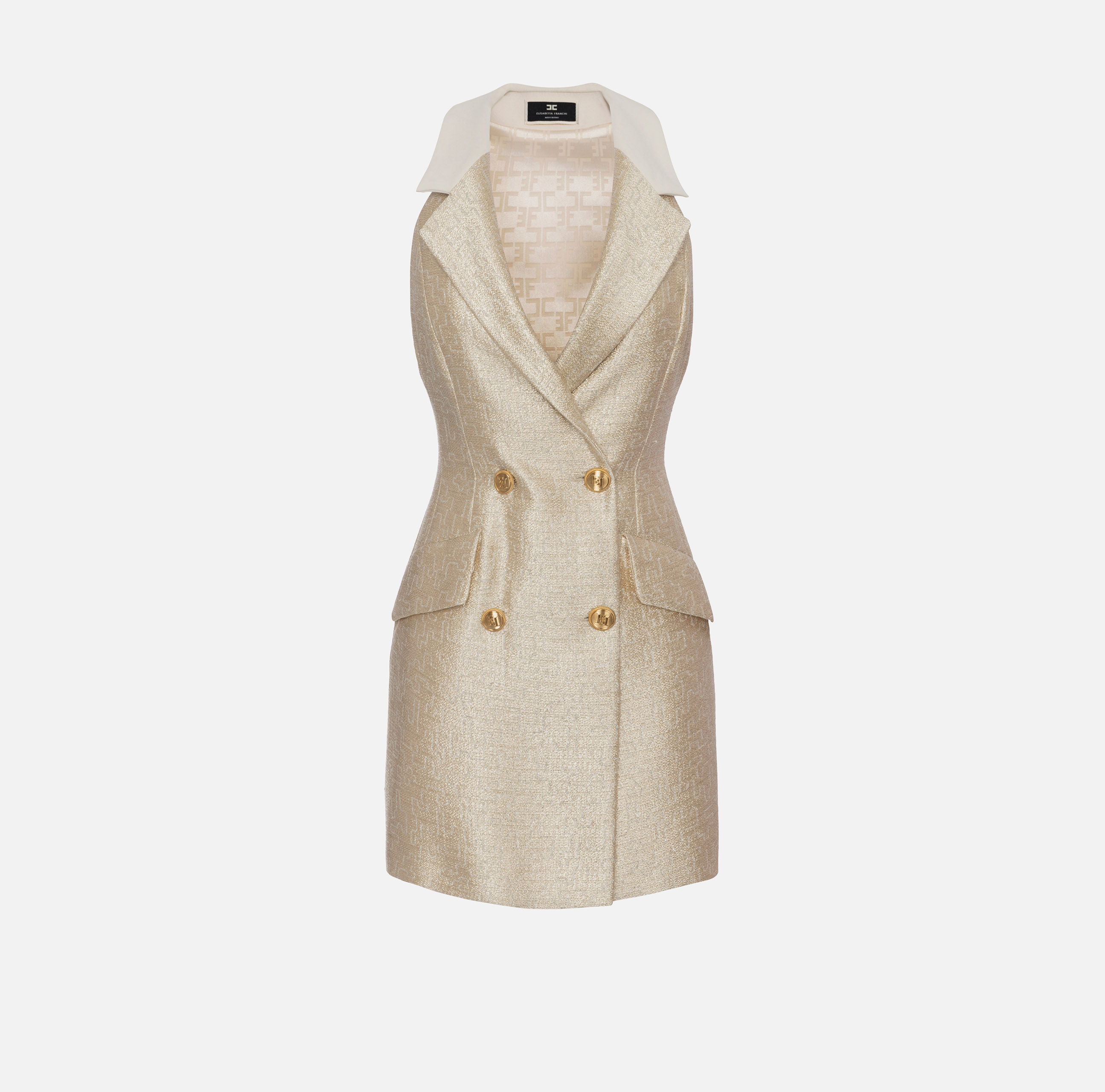 Sleeveless lurex tweed coat dress - Elisabetta Franchi