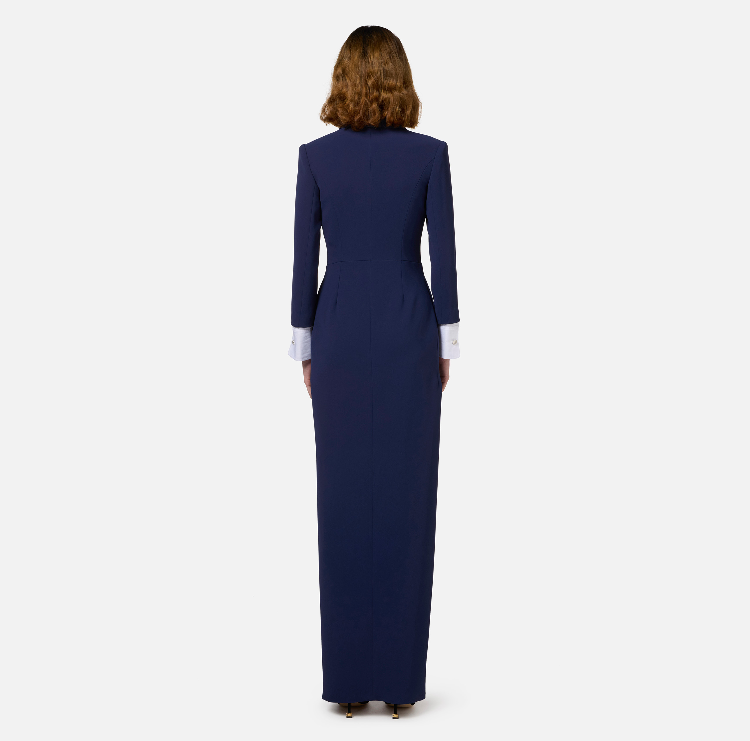 Red carpet crêpe dress with satin lapels - Elisabetta Franchi