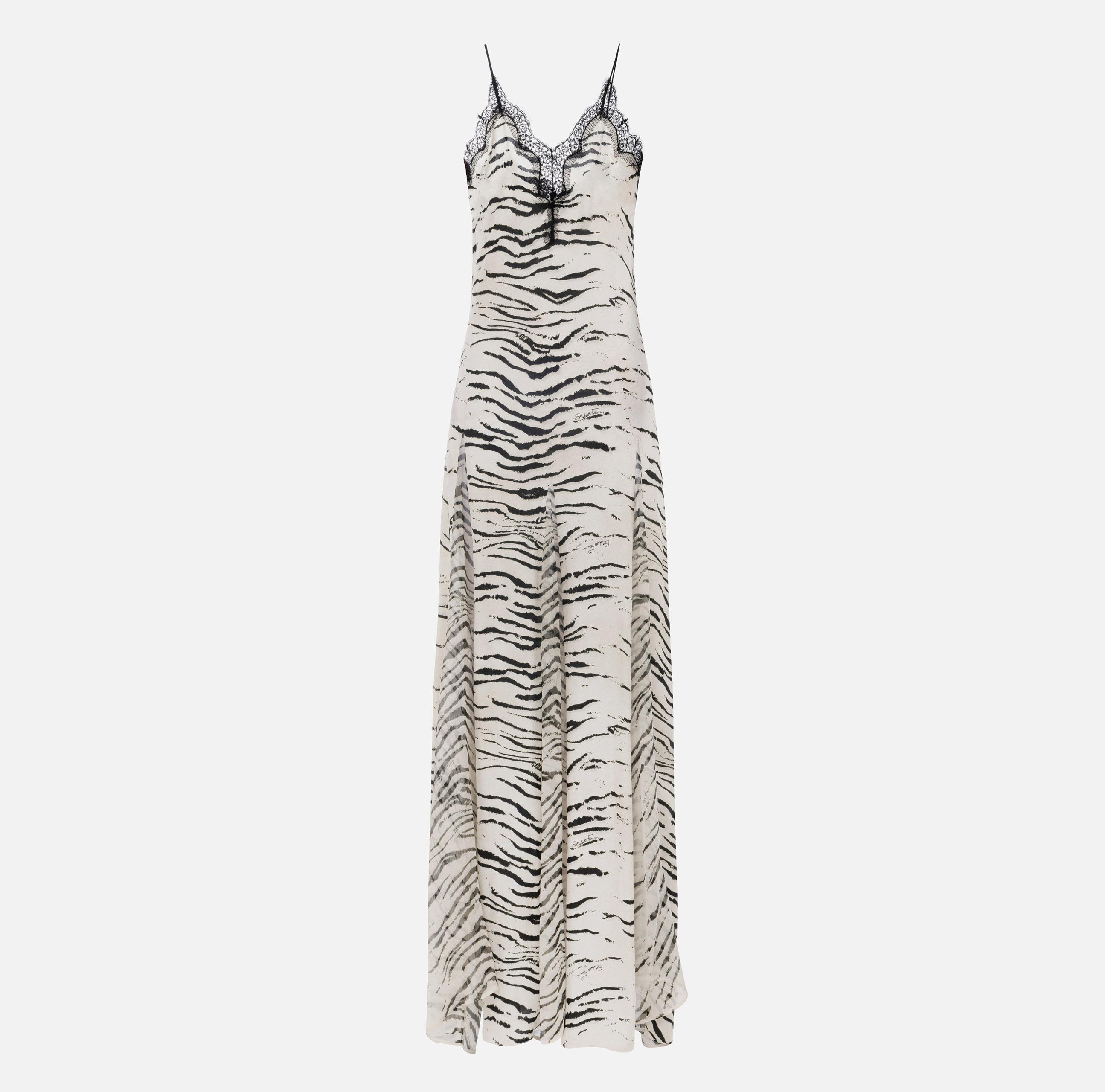 Lange jurk van viscose georgette met dierenprint - Elisabetta Franchi