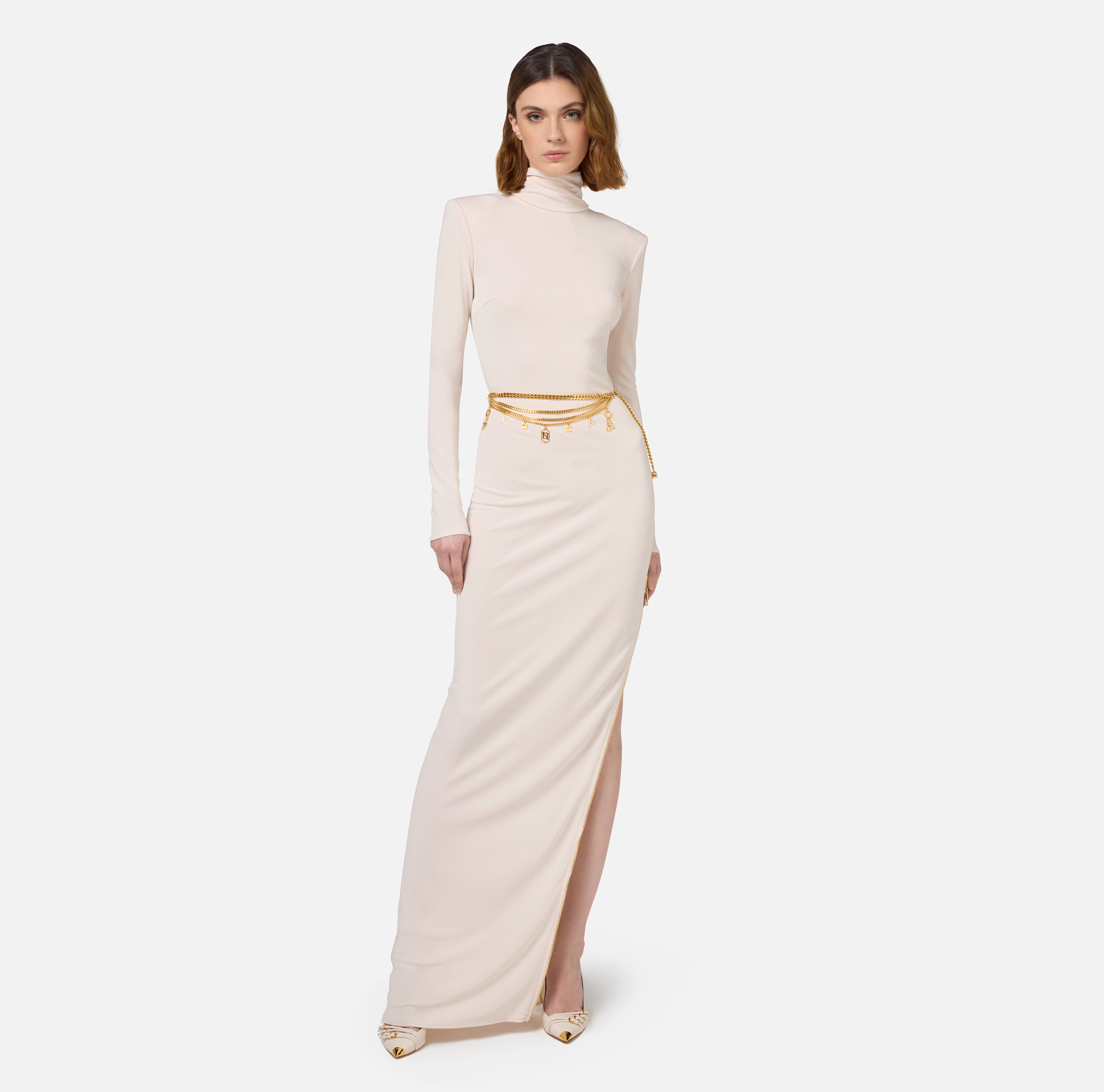 Jersey red carpet dress with side zip - Elisabetta Franchi