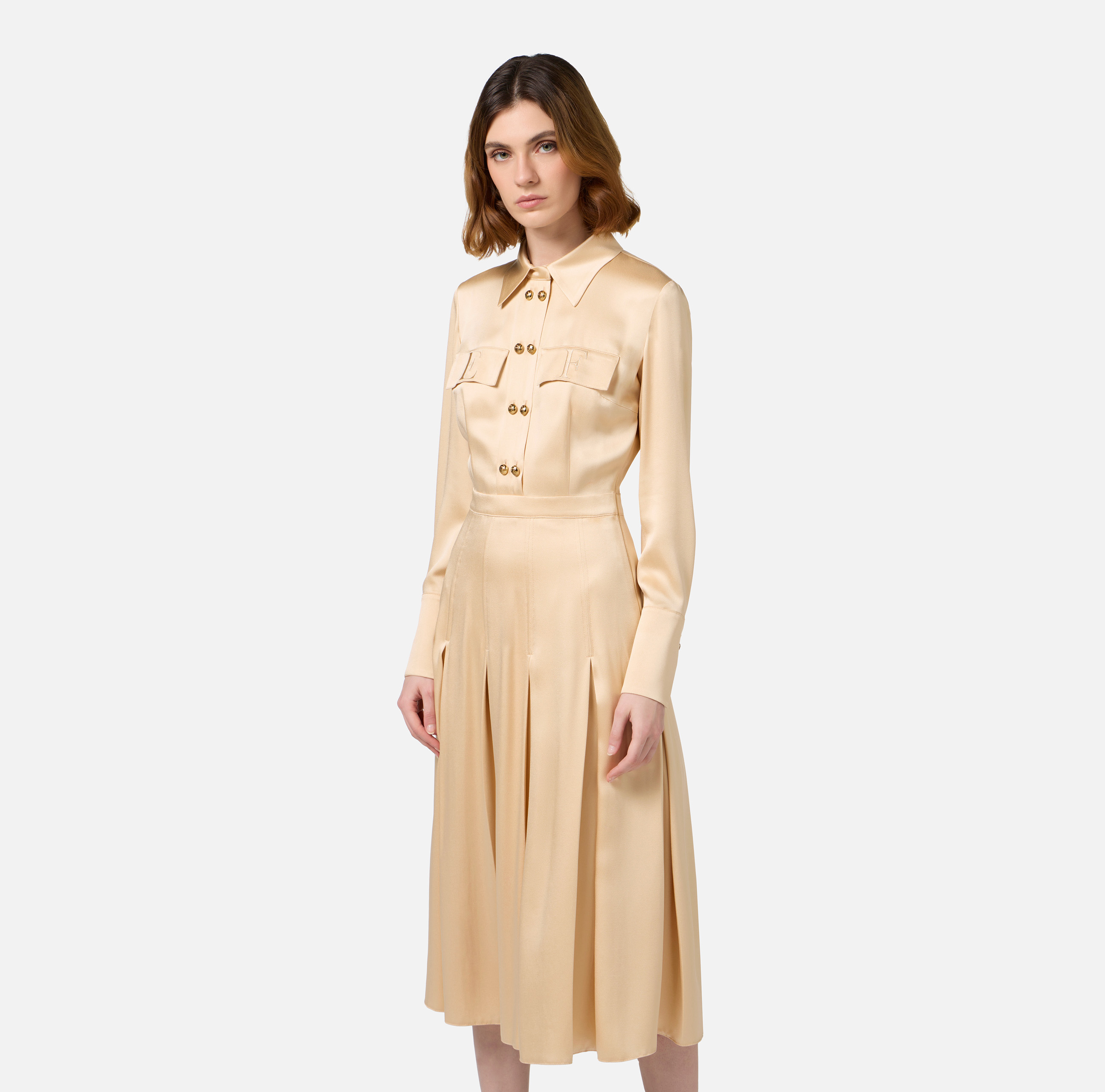 Crêpe shirt-dress with pockets - Elisabetta Franchi