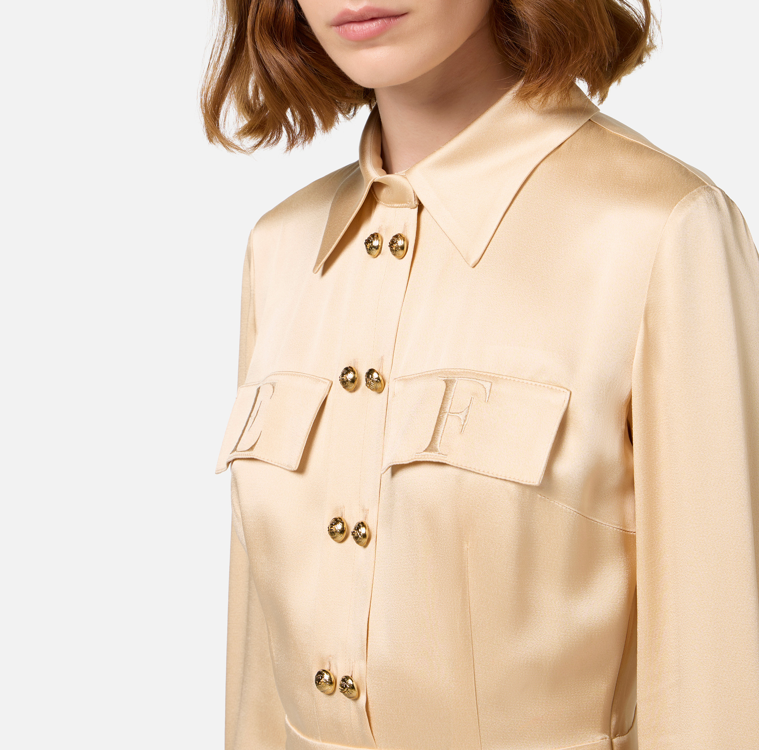 Crêpe shirt-dress with pockets - Elisabetta Franchi