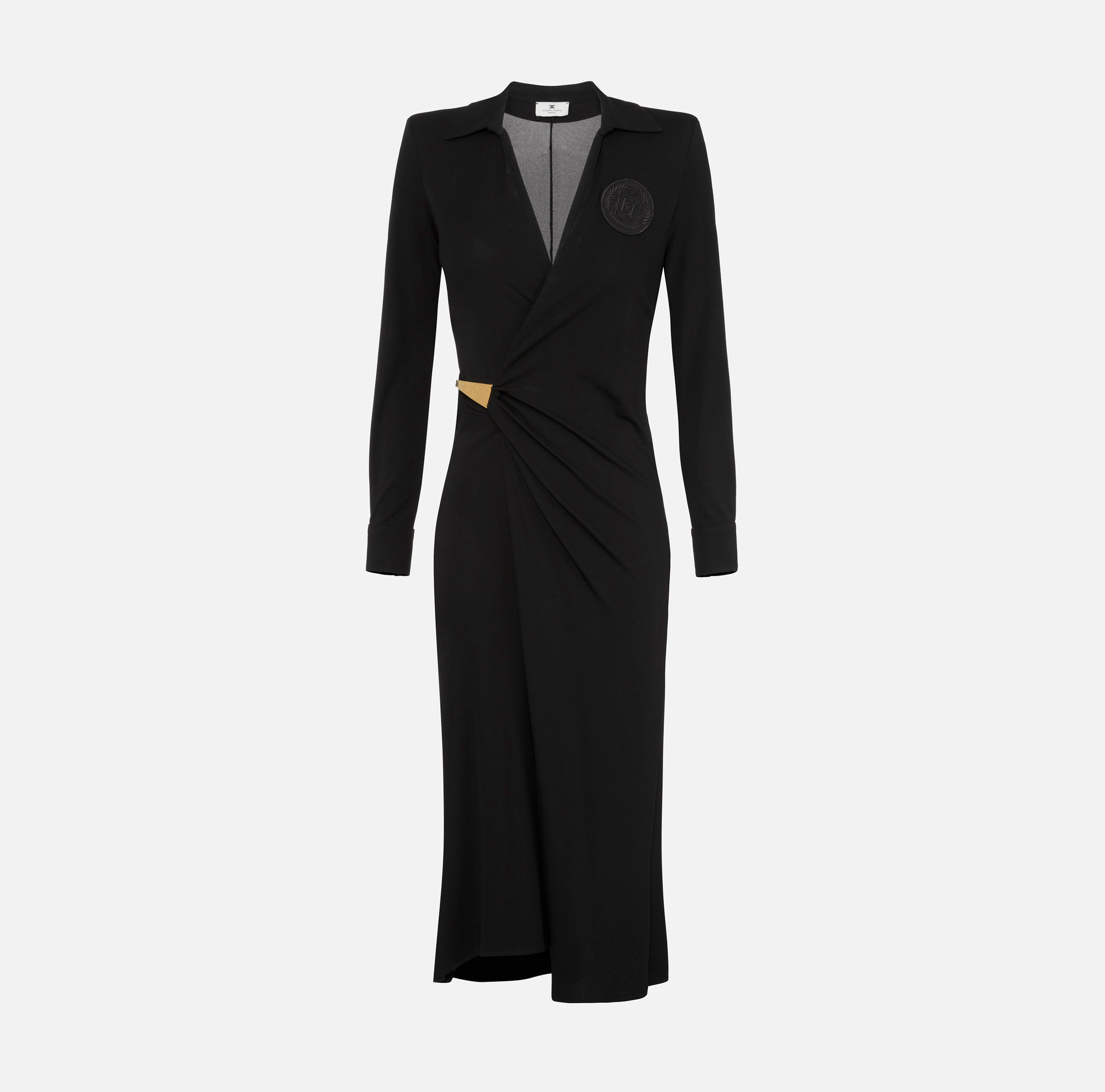 Vestido midi de punto con nudo lateral - ABBIGLIAMENTO - Elisabetta Franchi