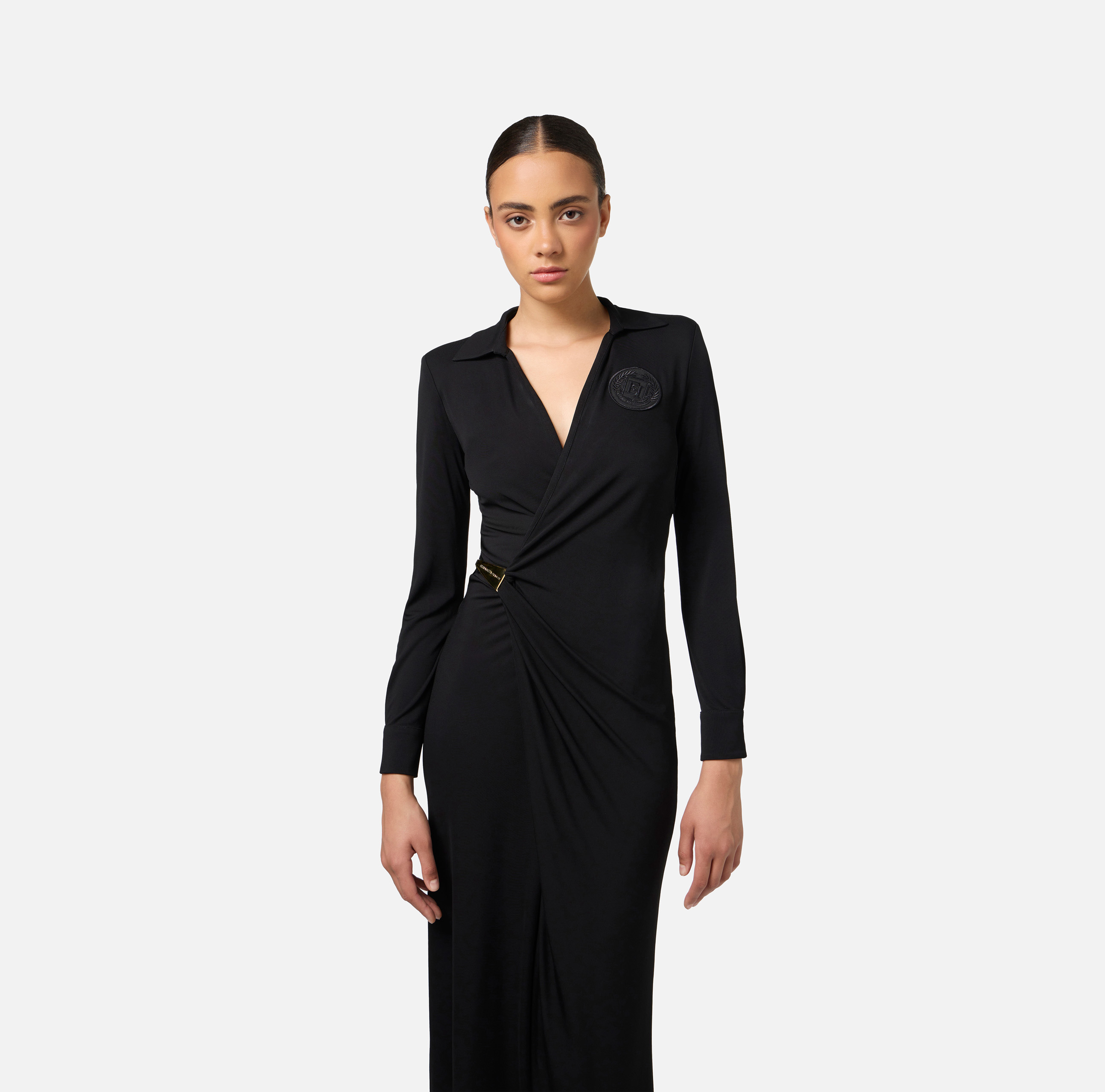 Jersey midi dress with side knot - Elisabetta Franchi