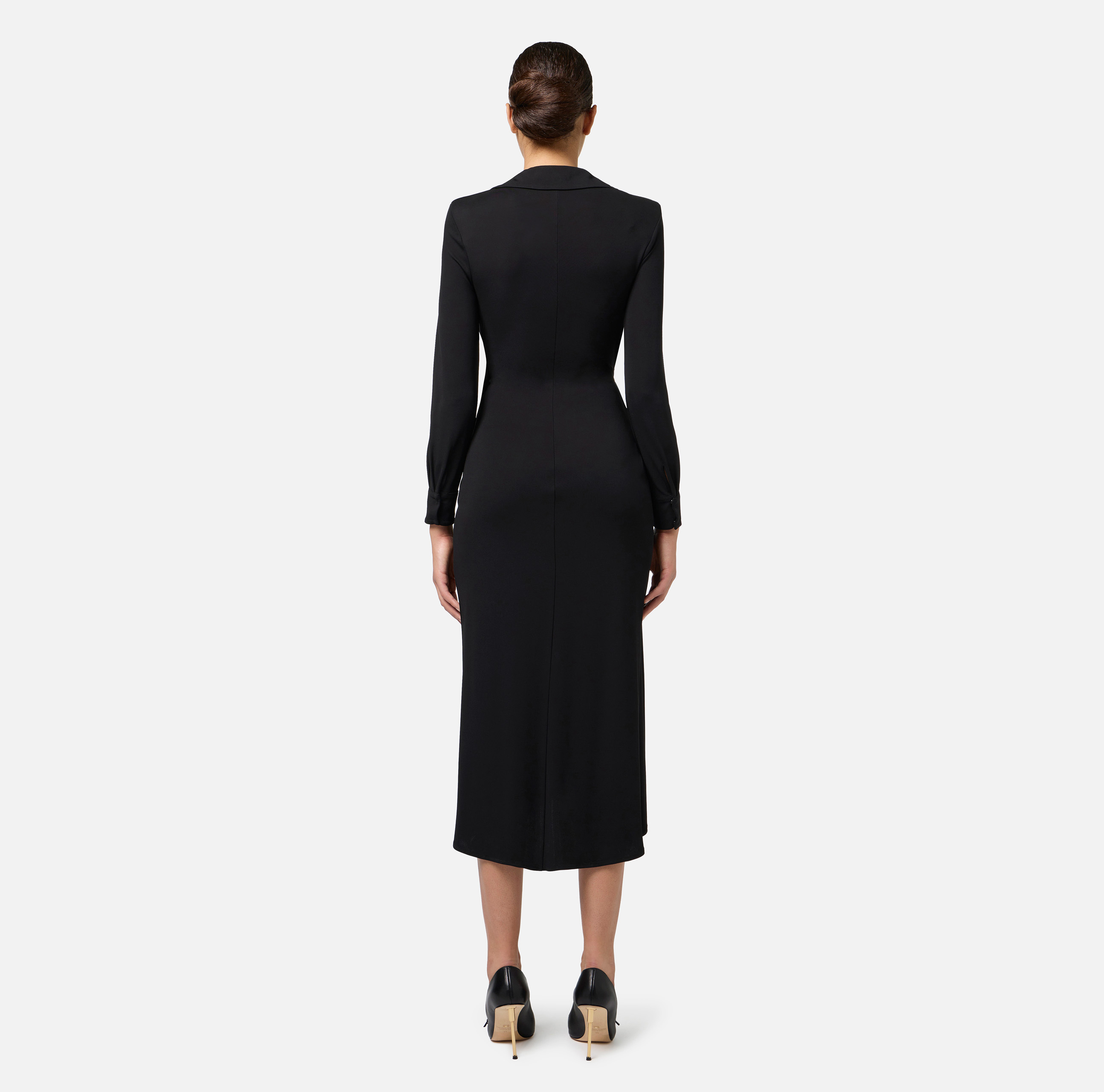 Vestido midi de punto con nudo lateral - Elisabetta Franchi