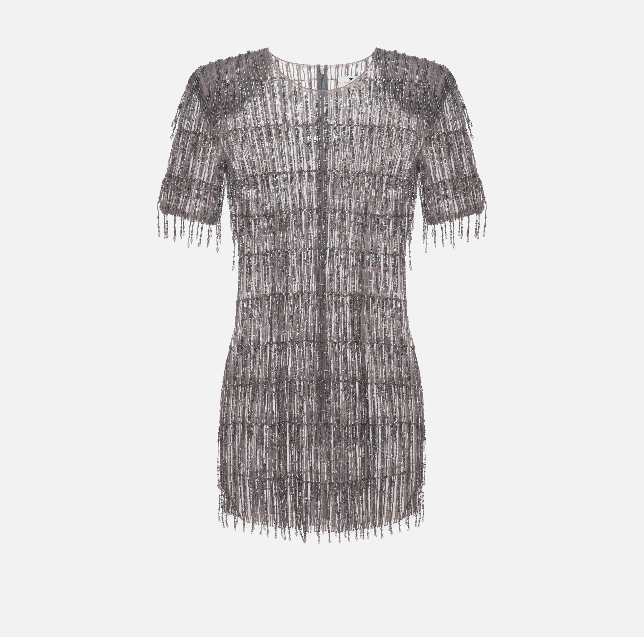 Sequin-embroidered tulle boxy mini-dress - ABBIGLIAMENTO - Elisabetta Franchi