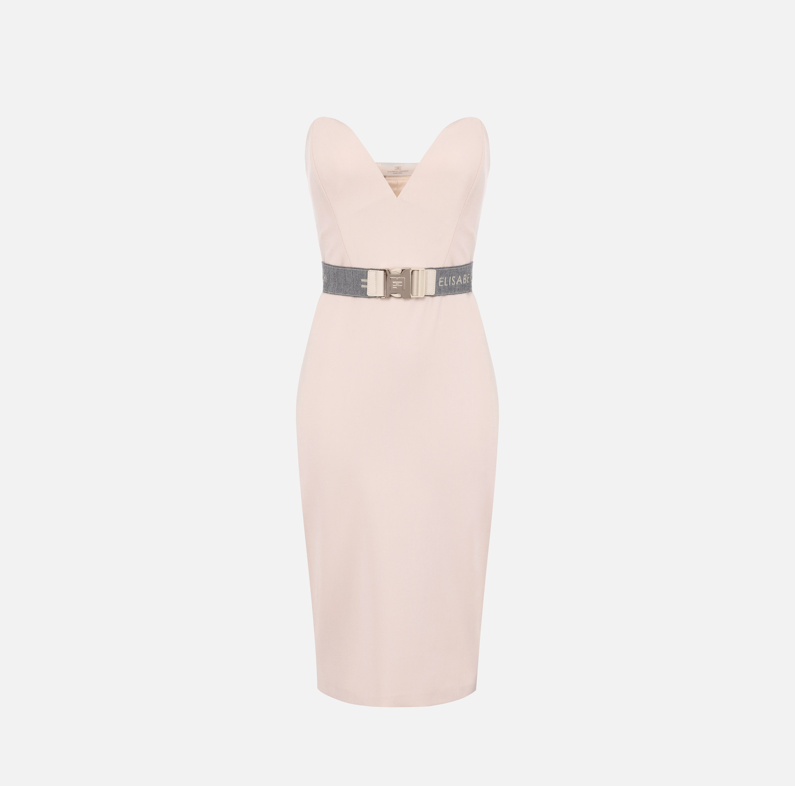 Cool wool midi dress with belt - Elisabetta Franchi