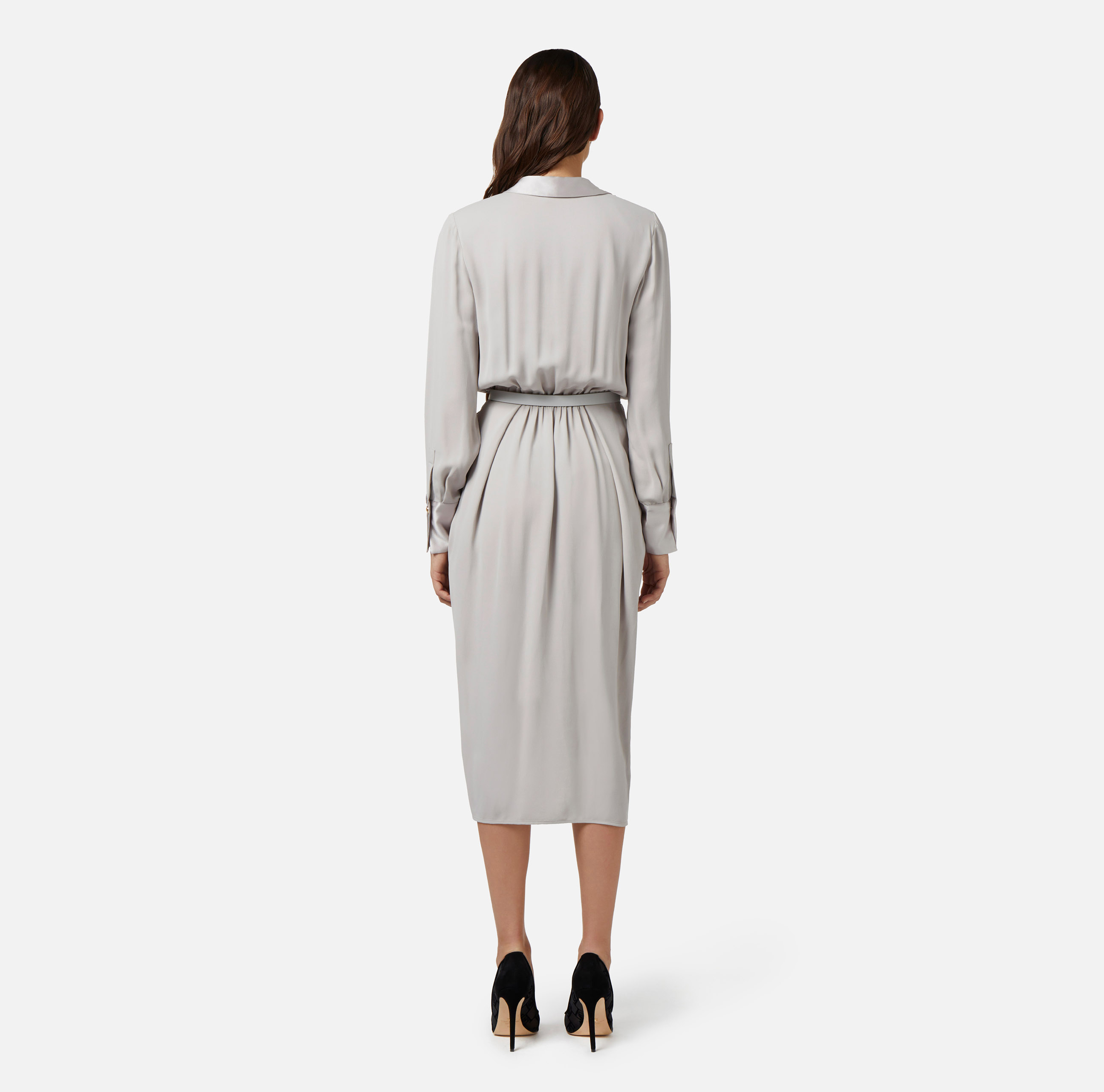 Kopertowa sukienka midi z żorżety wiskozowej - Elisabetta Franchi