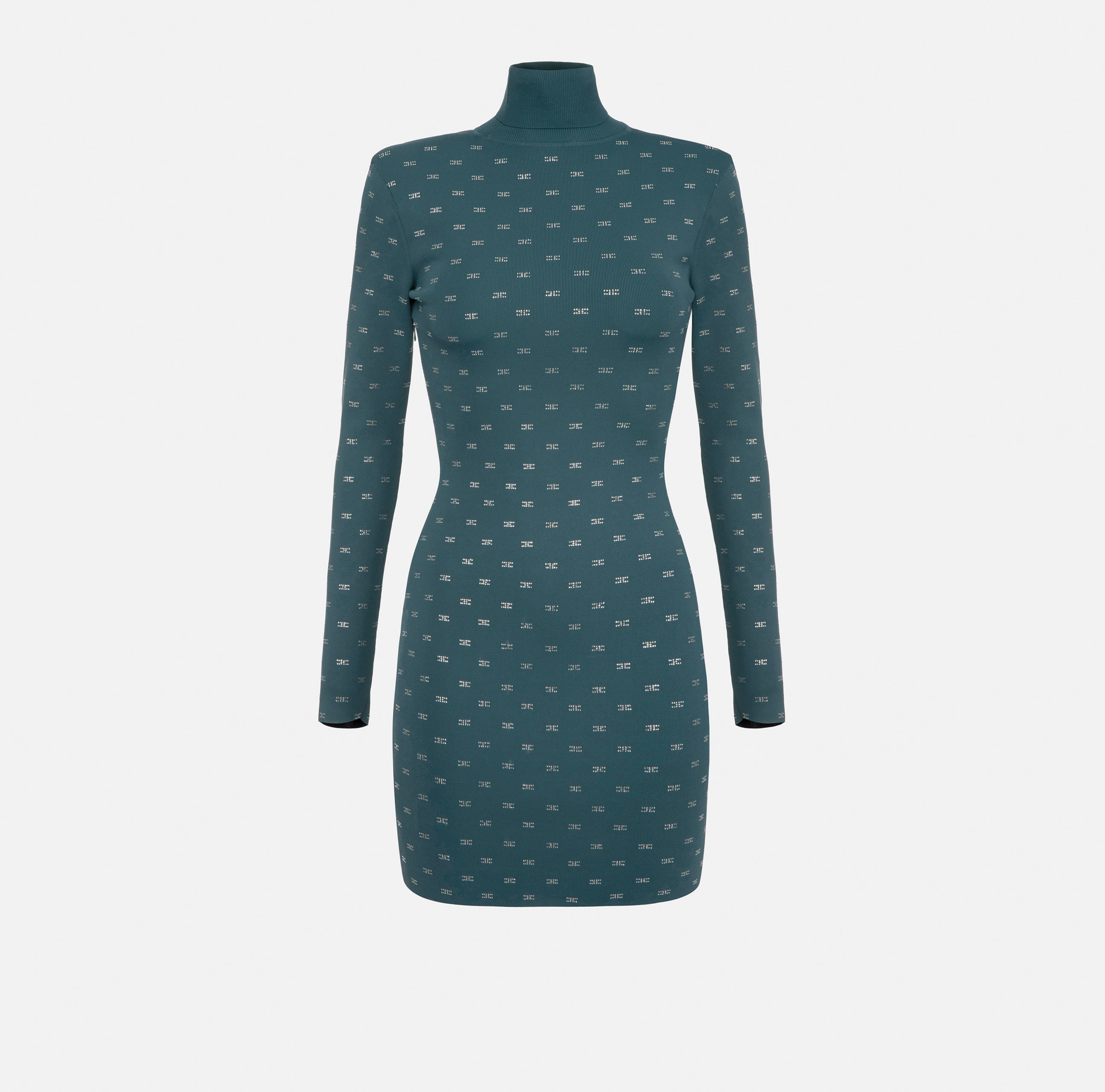 Viscose mini-dress with logo pattern - ABBIGLIAMENTO - Elisabetta Franchi