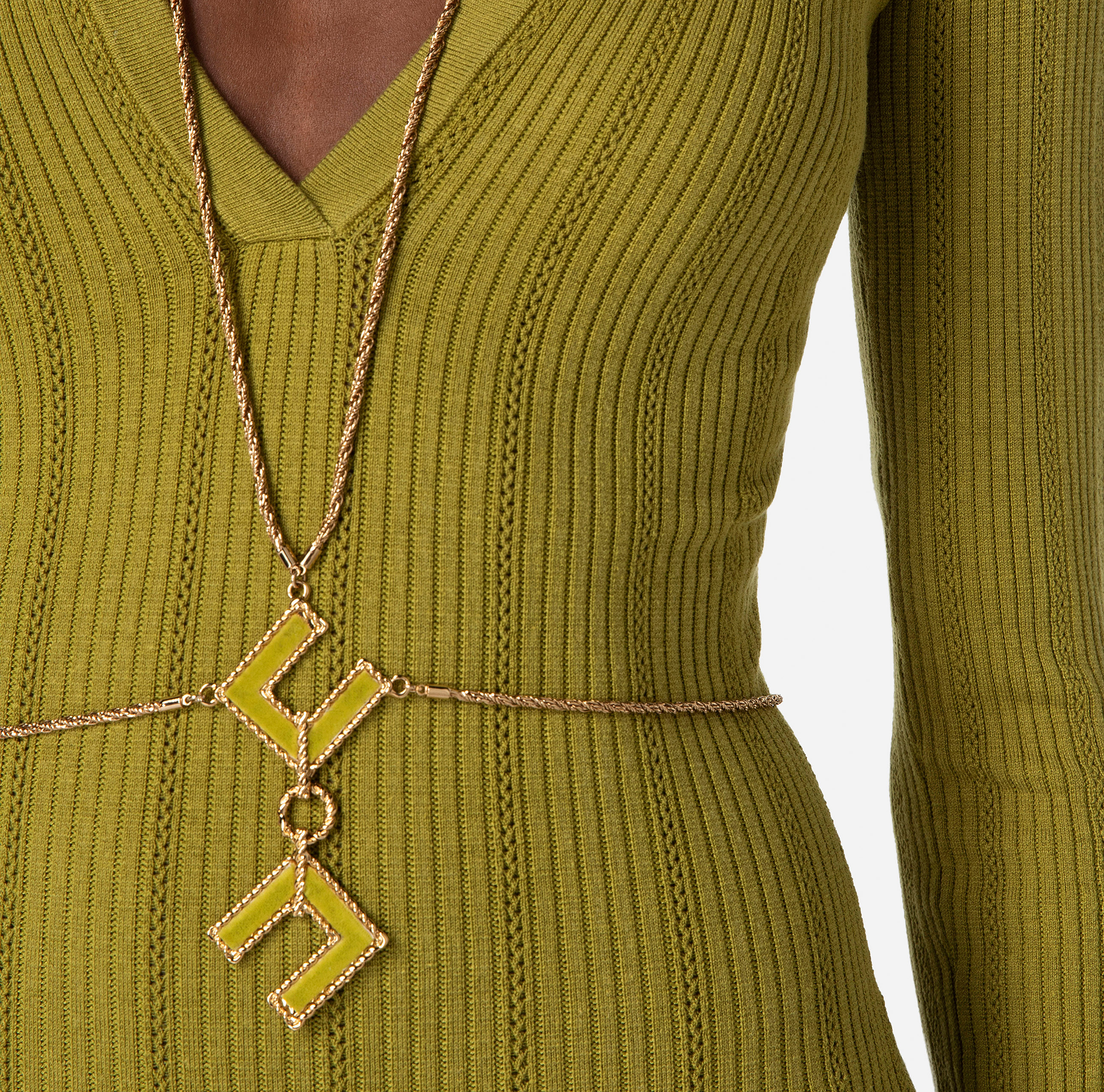 Calf-length knit dress with necklace - Elisabetta Franchi