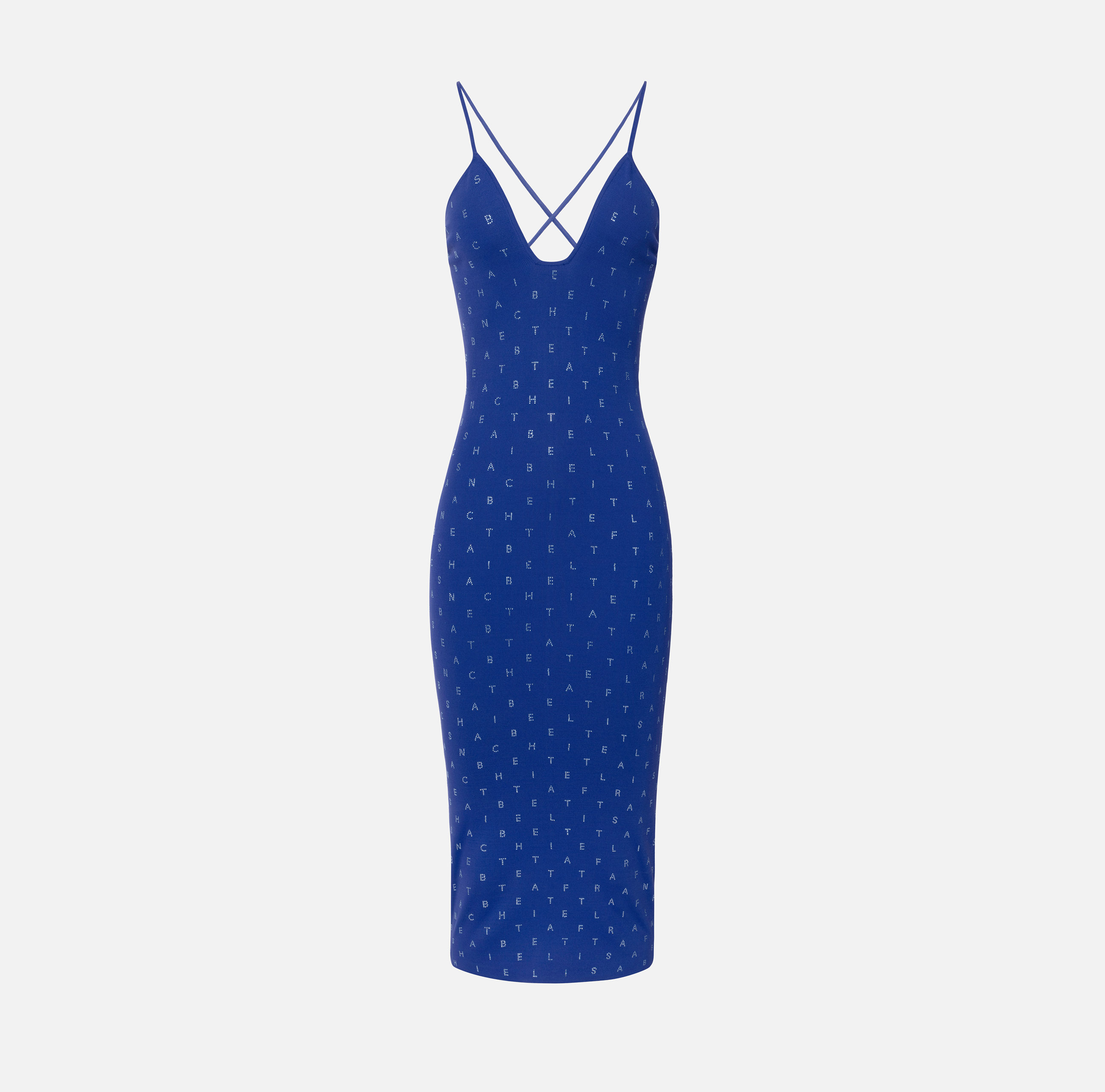 Midi-Kleid aus Viskose mit Strass-Lettering - Elisabetta Franchi