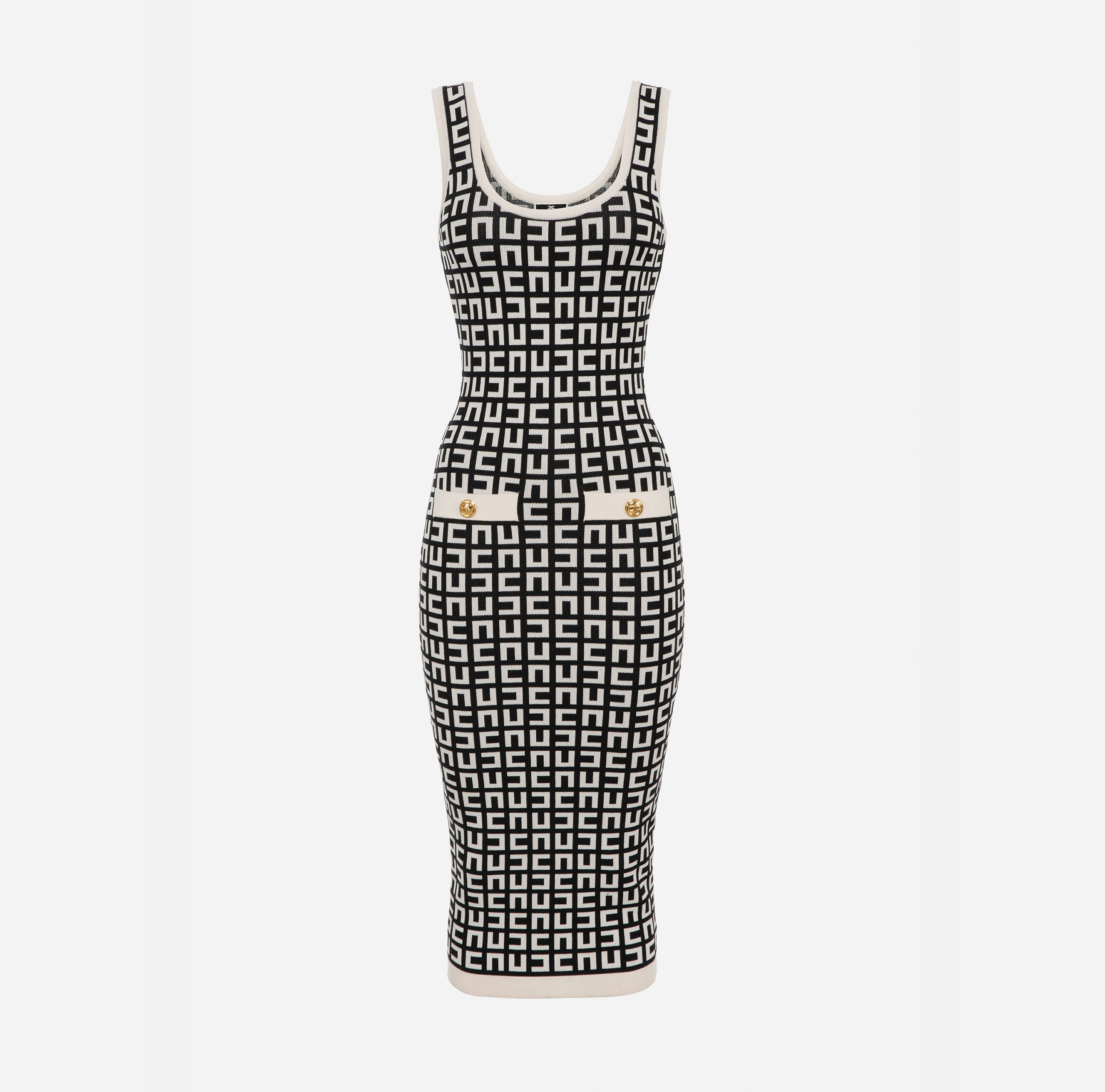 Calf-length dress with maze pattern - ABBIGLIAMENTO - Elisabetta Franchi