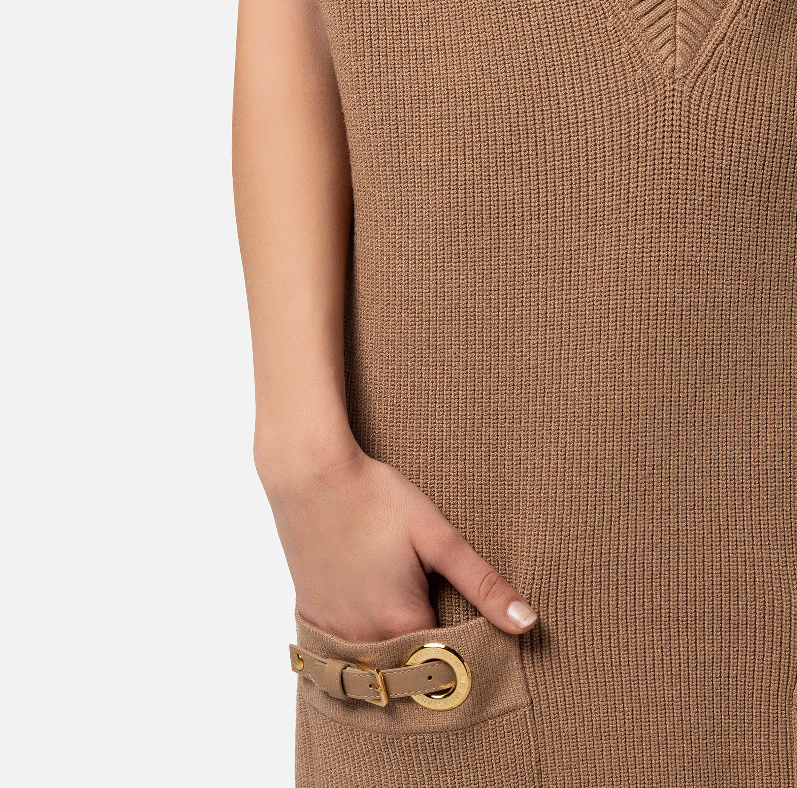 Viscose boxy mini-dress with straps on pockets - Elisabetta Franchi