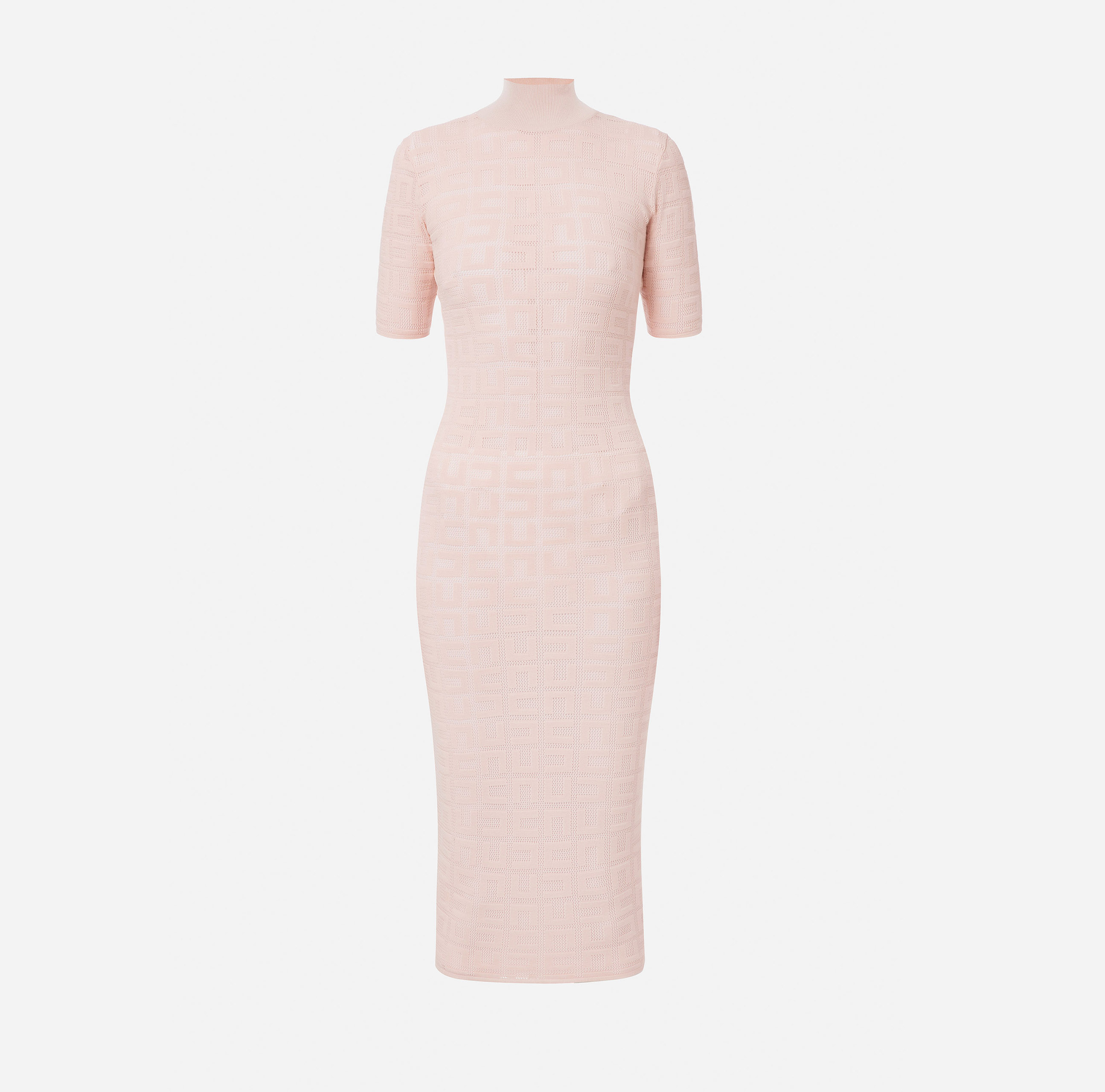 Calf-length dress with net stitch logo - Elisabetta Franchi