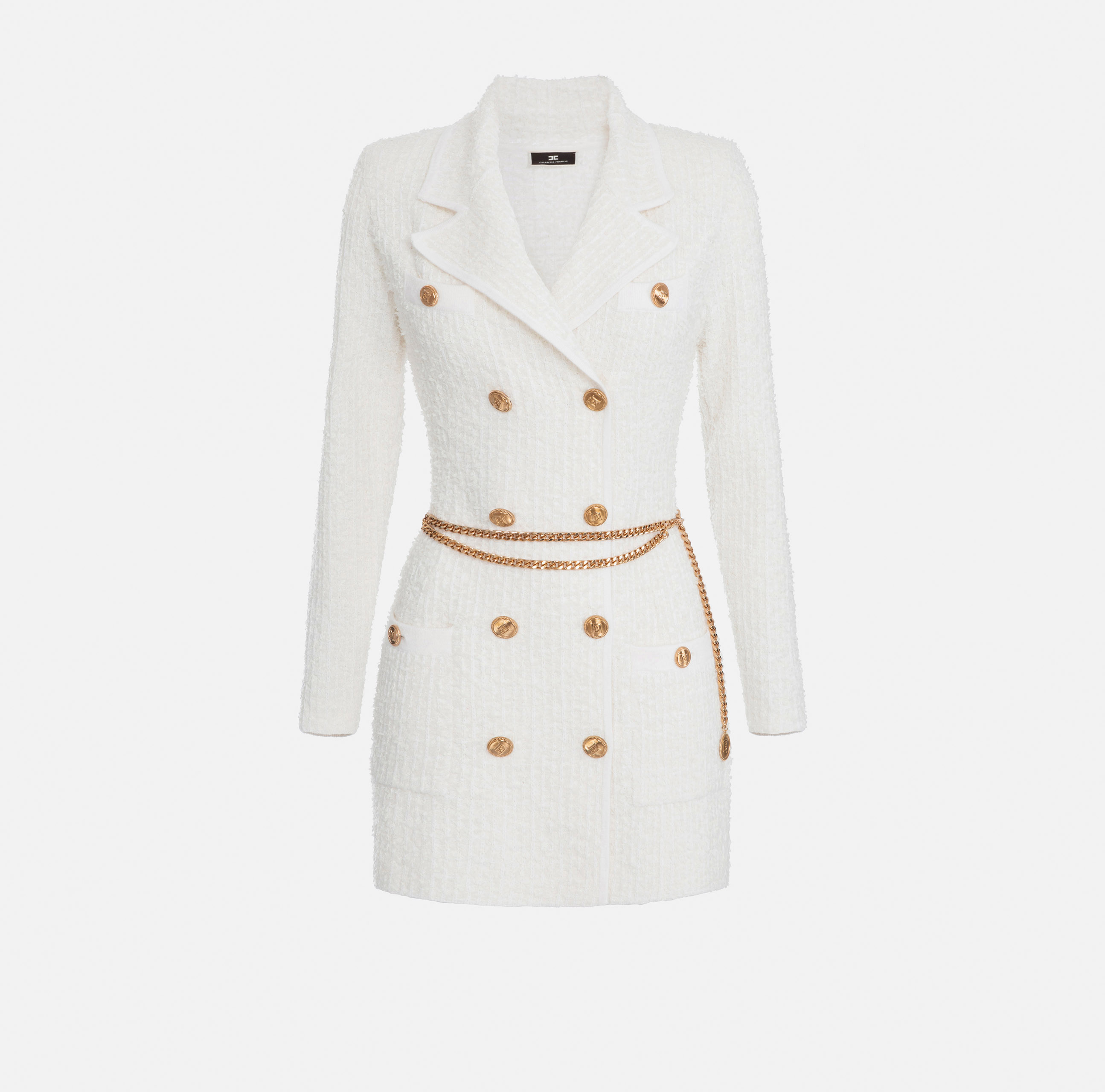 Jacquard coat dress with belt - Elisabetta Franchi