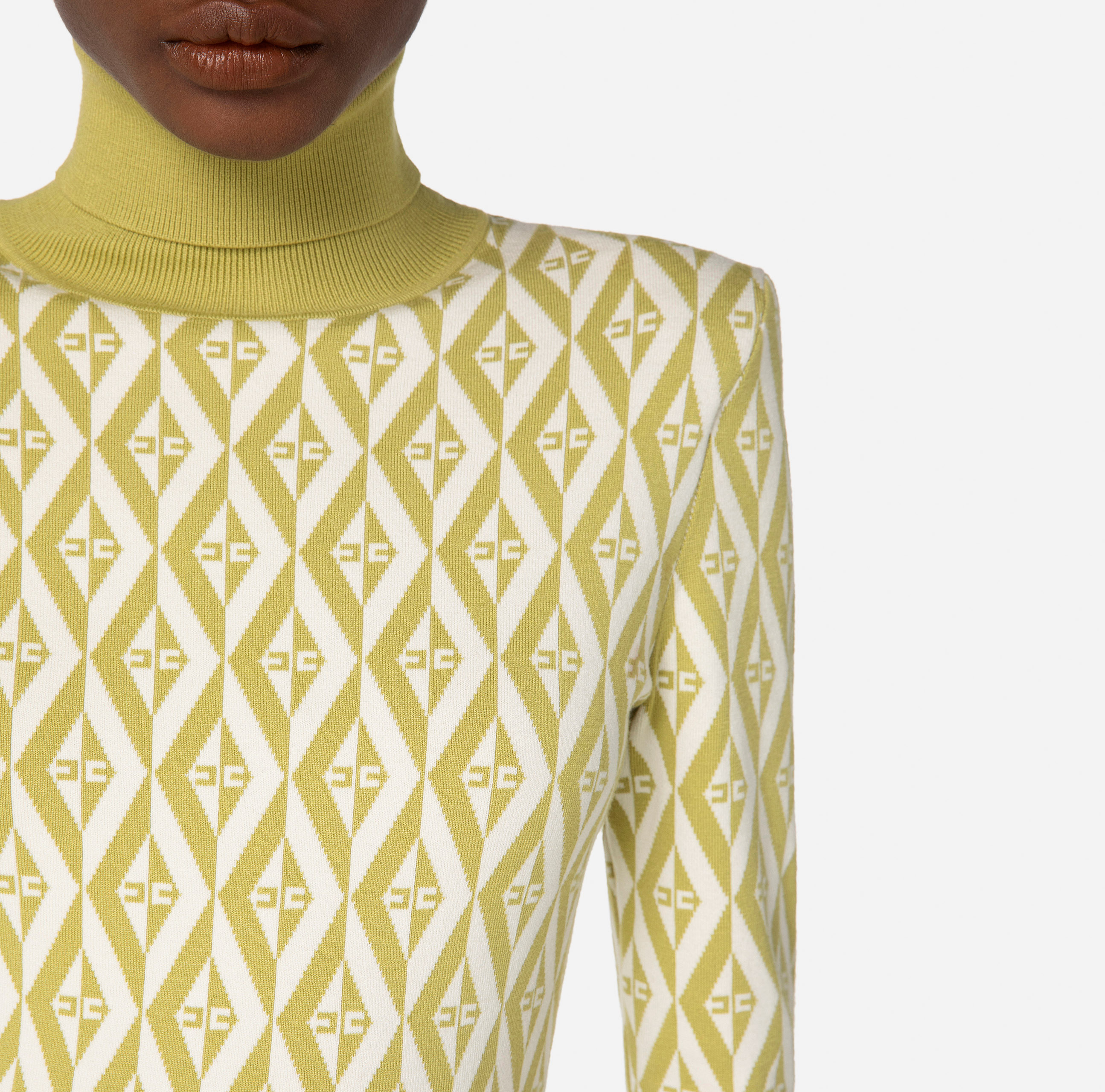 Mini-robe en tricot avec motif losanges - Elisabetta Franchi